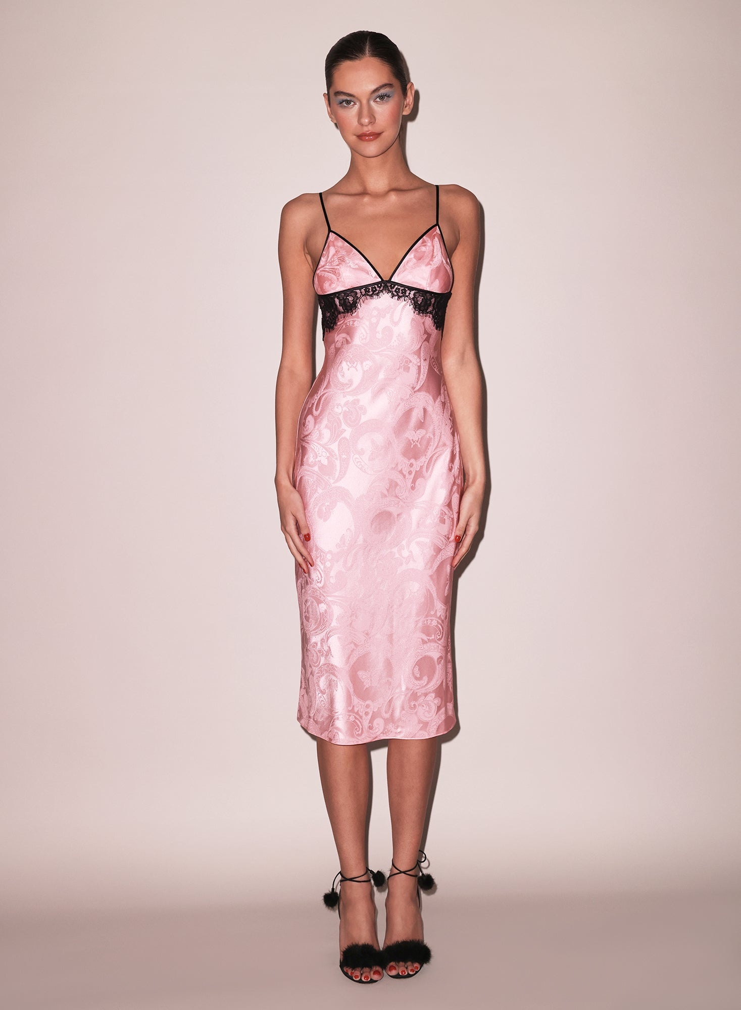 Butterfly Jacquard Slip Dress - 3