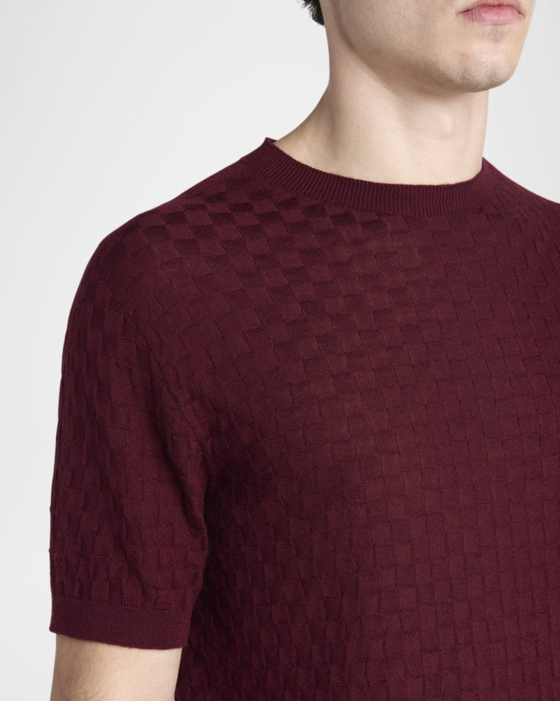 Men's Woven Quadrant Cashmere and Silk Crewneck Sweater 5