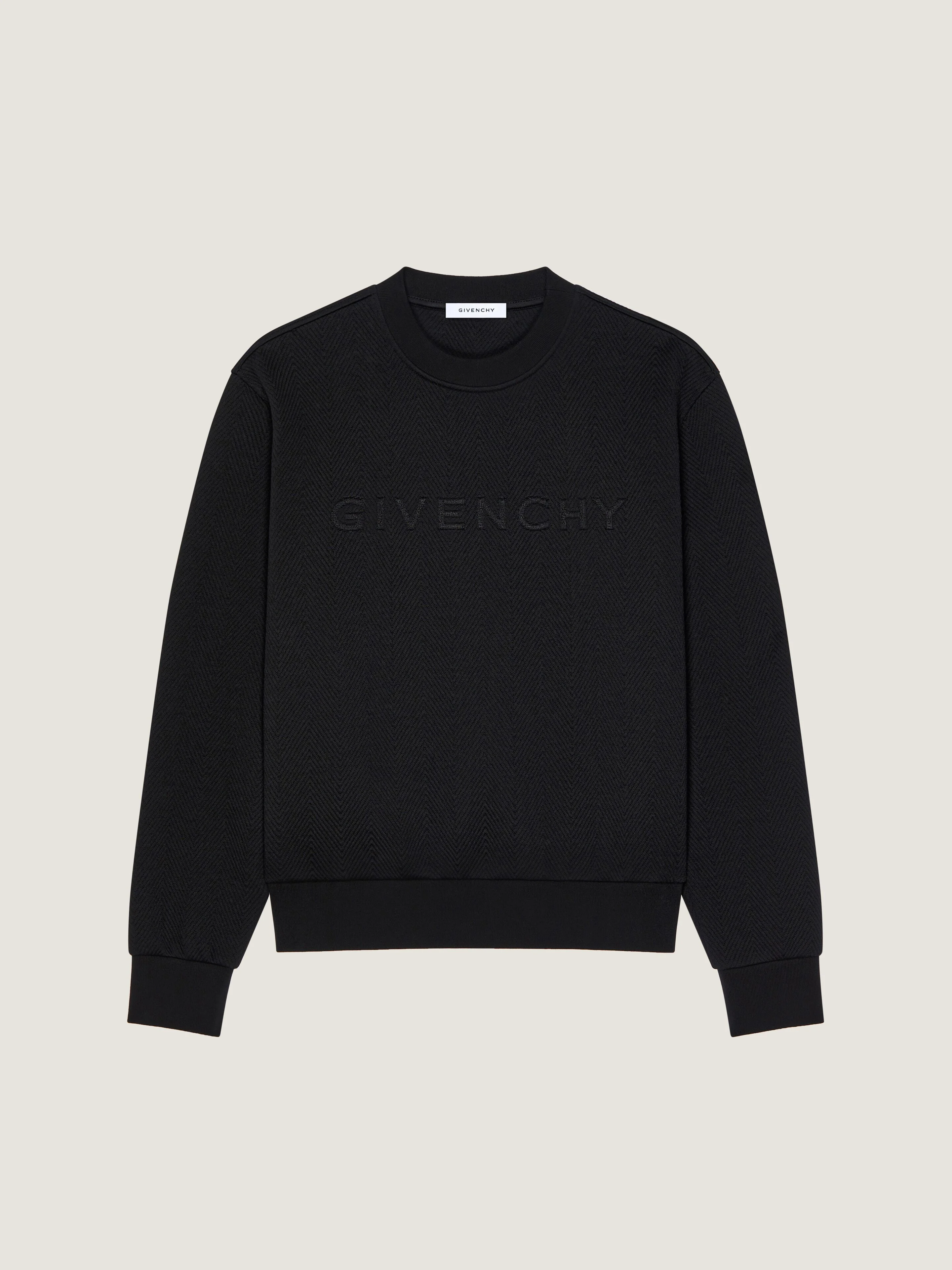 HERRINGBONE KNIT SWEATSHIRT WITH GIVENCHY JACQUARD - 1
