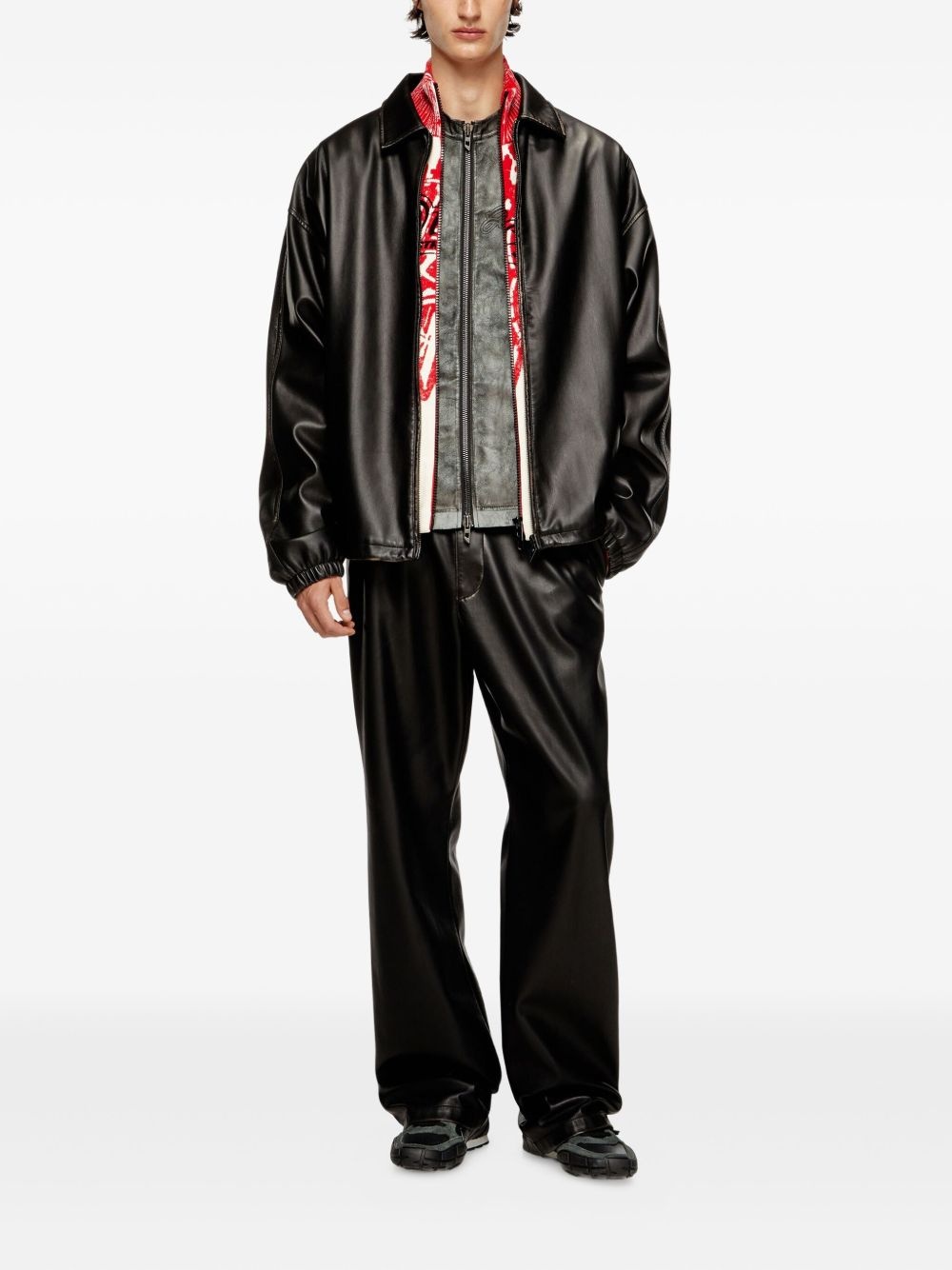 zip-front panelled jacket - 2