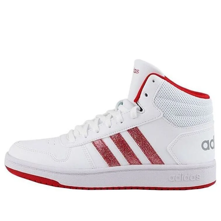 (WMNS) adidas neo Hoops 2.0 Mid 'White Red' FW5695 - 1
