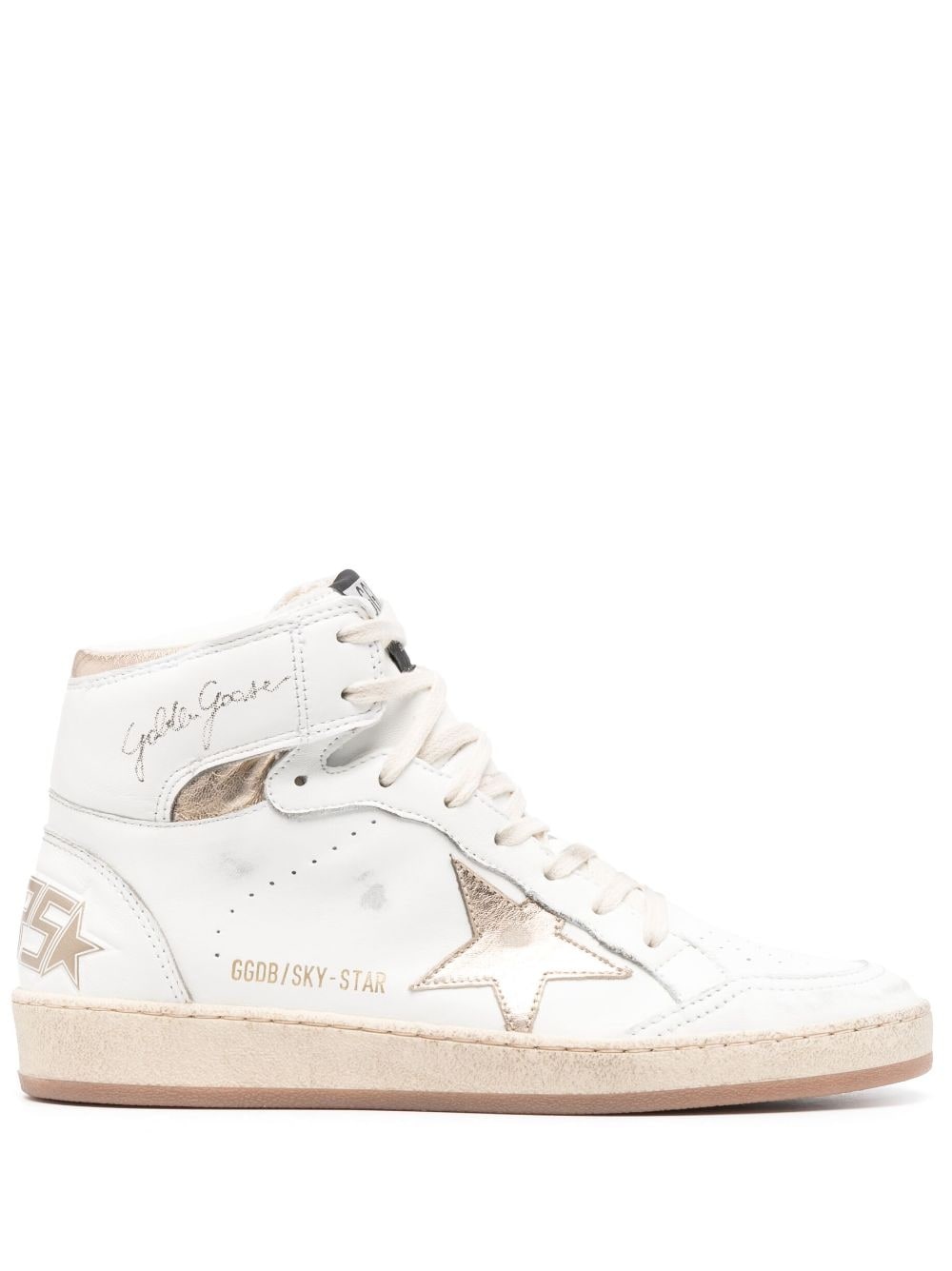 star-patch lace-up sneakers - 1