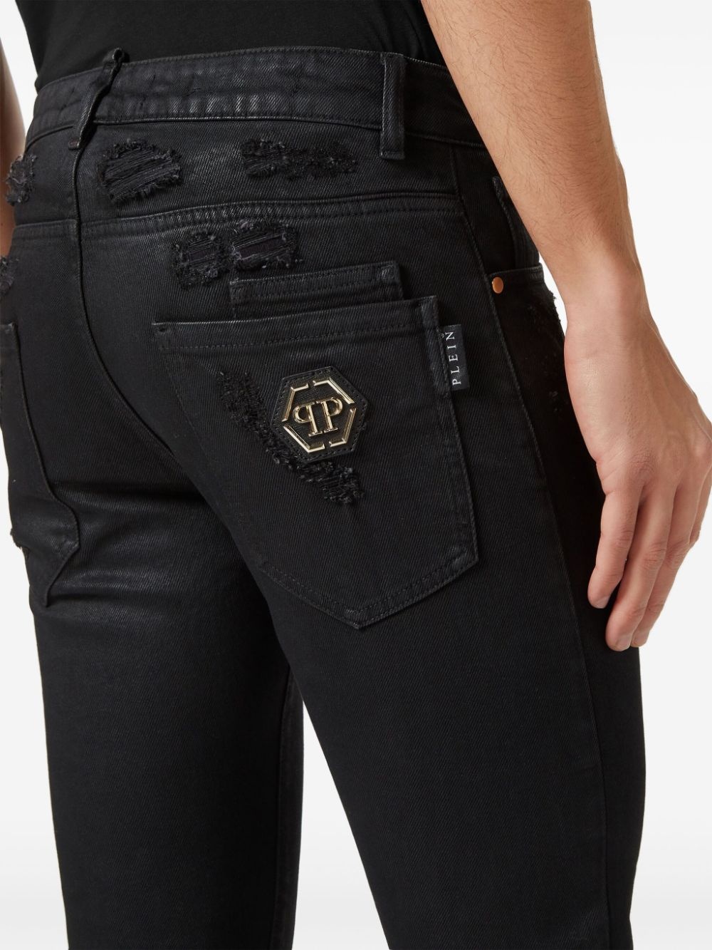 ripped-detail straight-leg jeans - 5