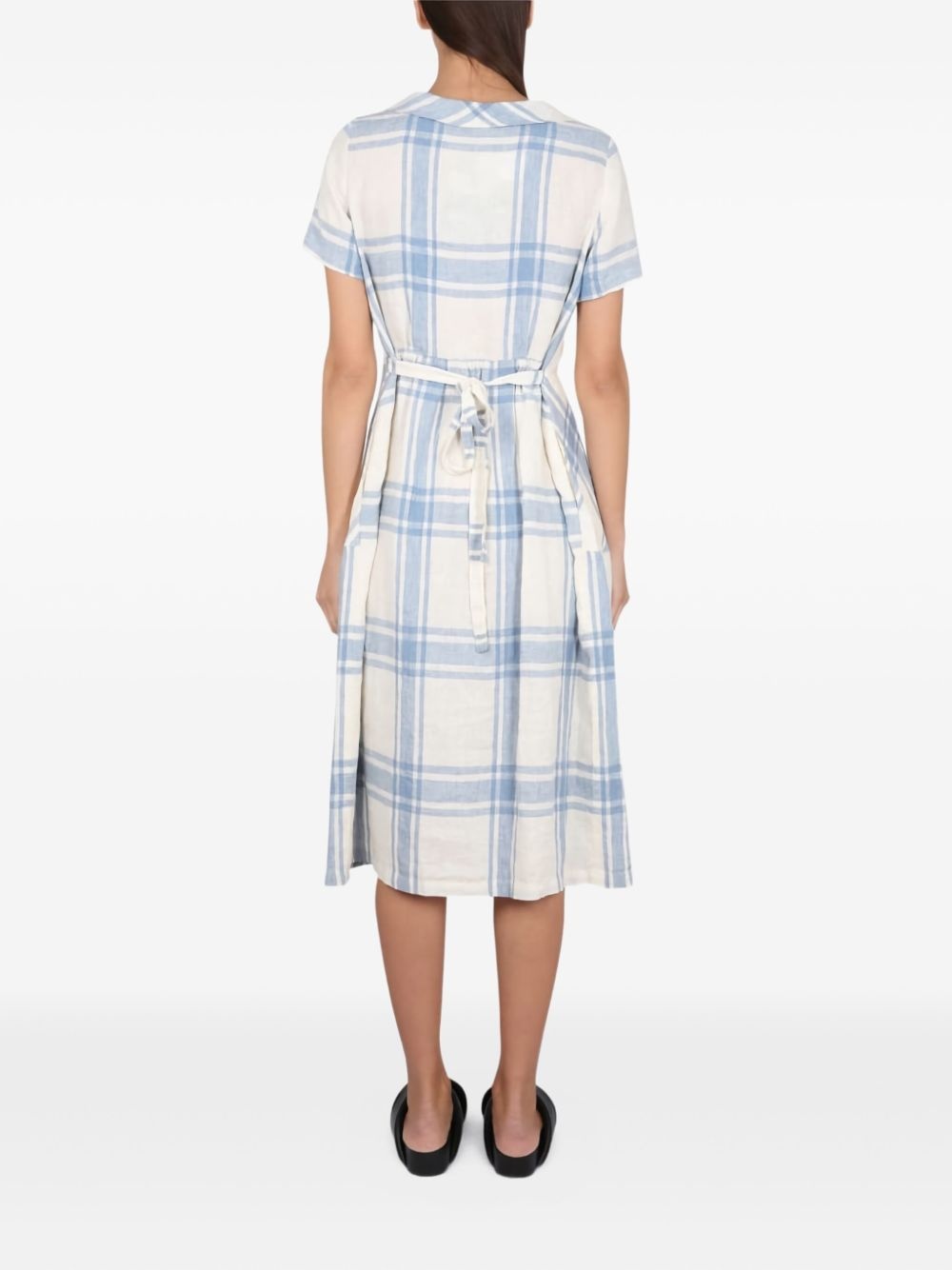 pleated check maxi dress - 3