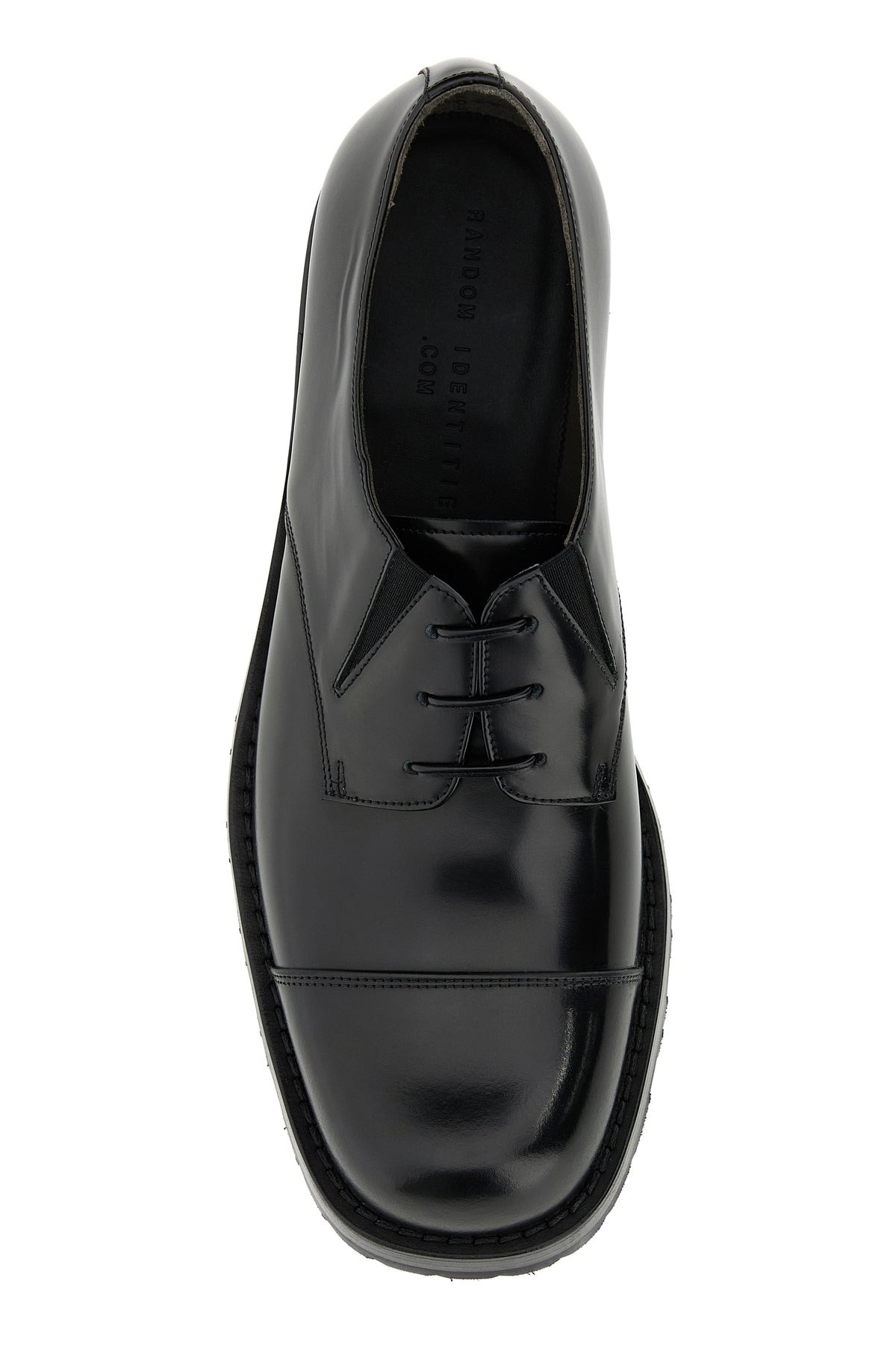 Black leather lace-up shoes - 4