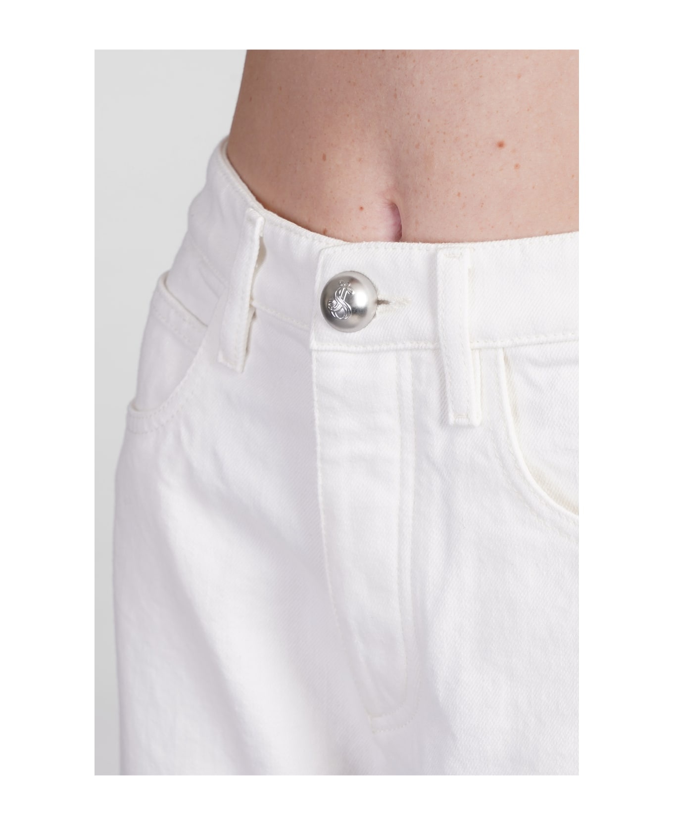 Jeans In White Cotton - 5