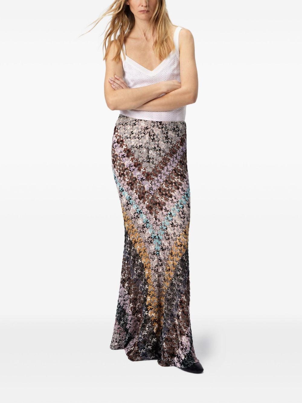 zigzag-lace maxi skirt - 2