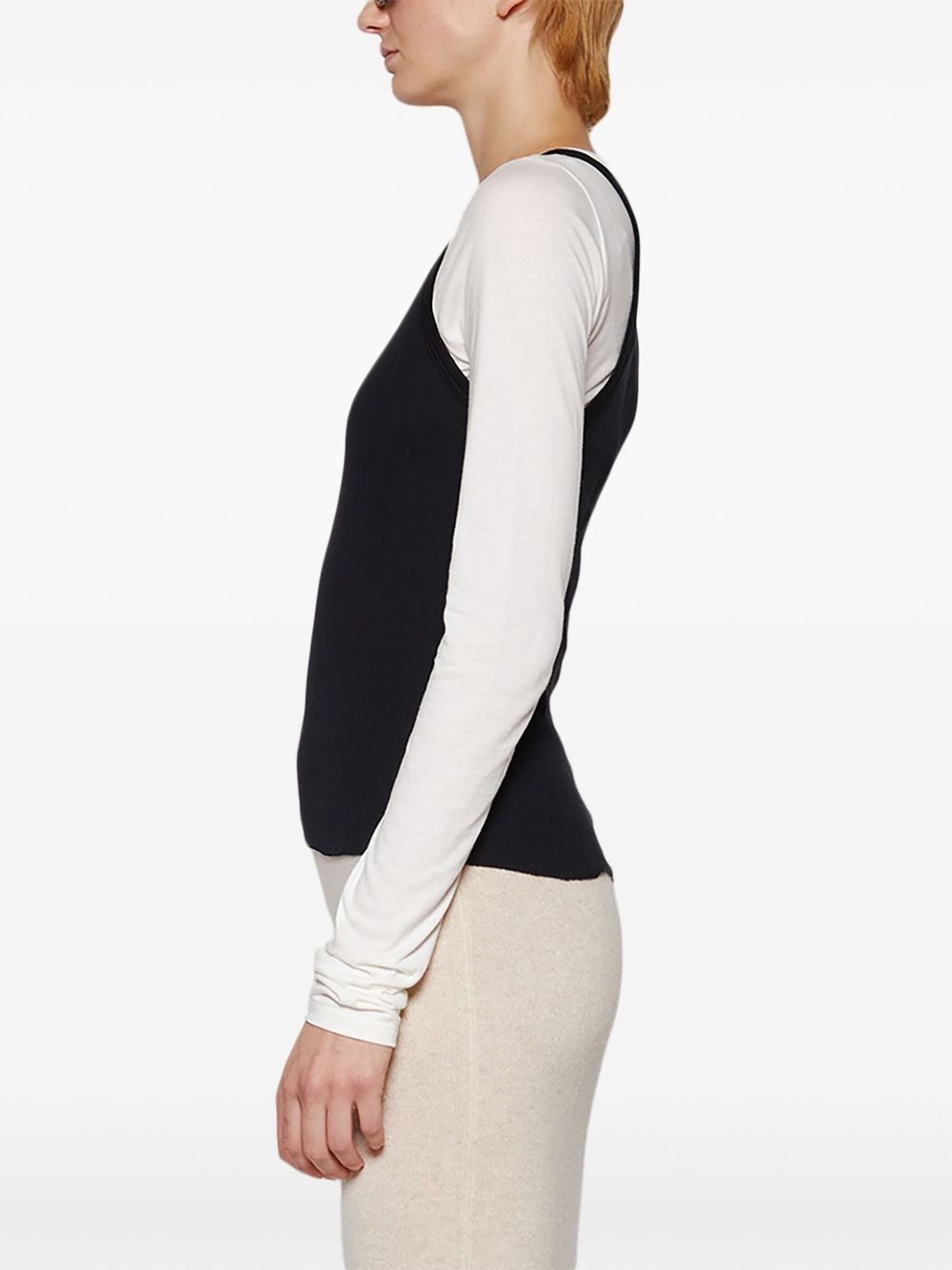 ribbed-knit cotton tank top - 3