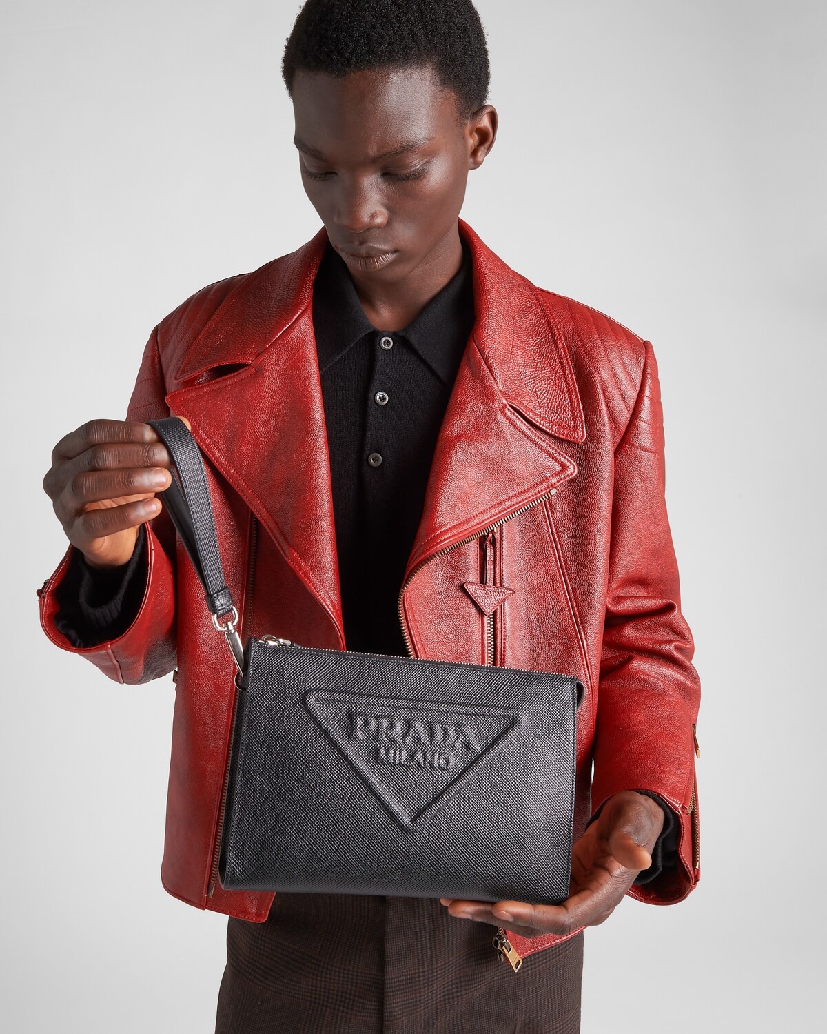 Saffiano leather pouch - 2