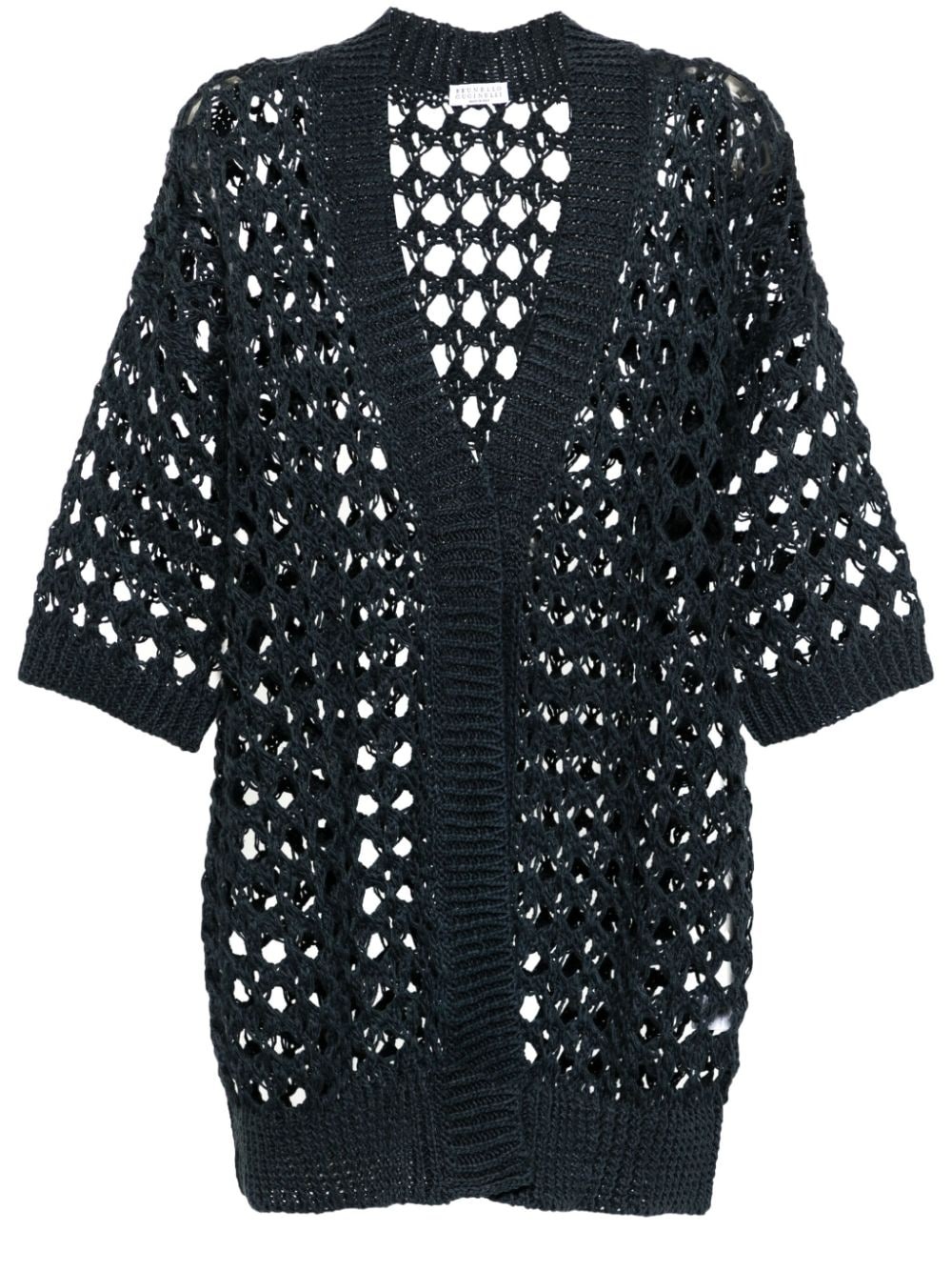 open-knit midi cardi-coat - 1