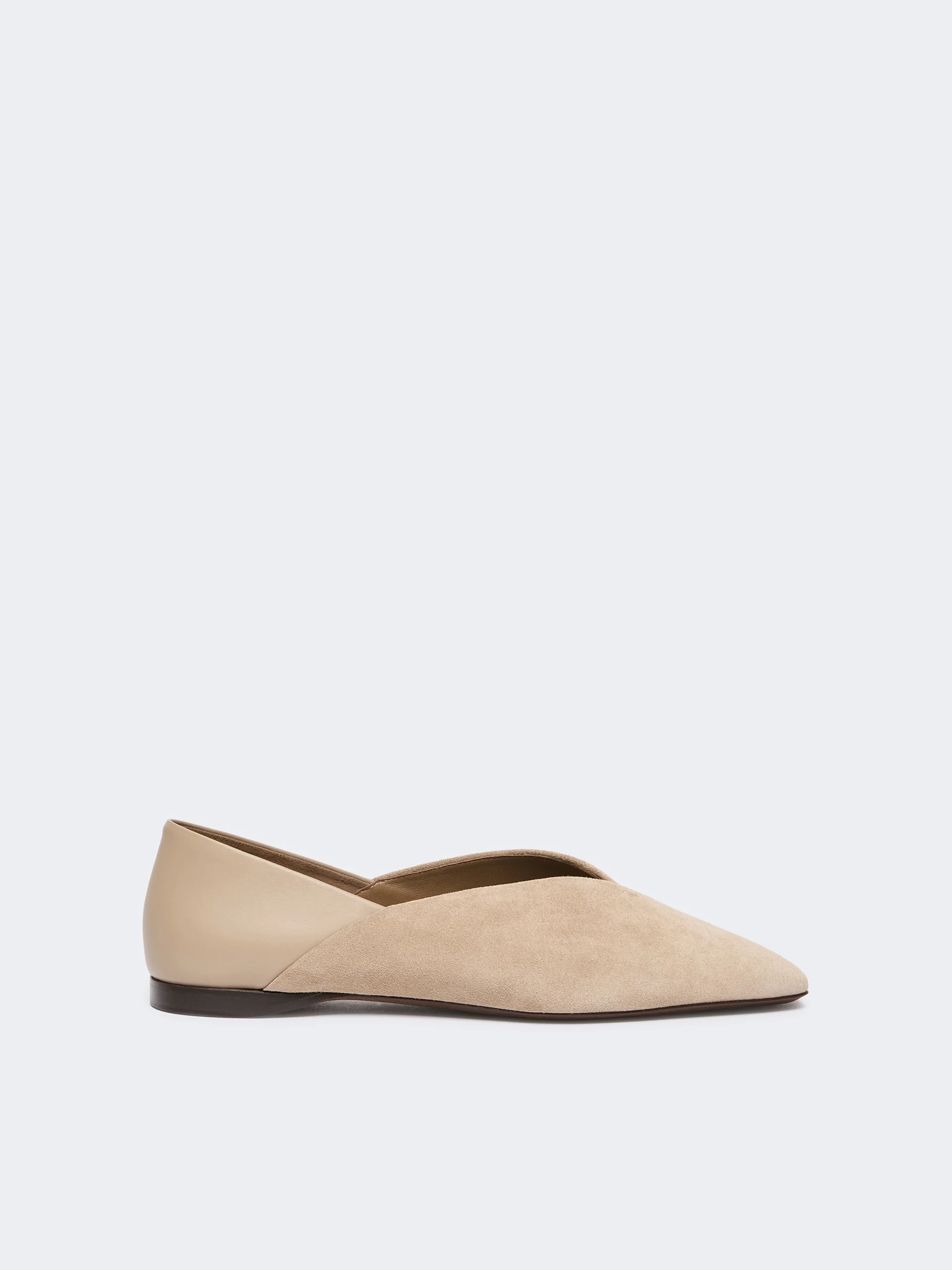 SQUAREFLAT Split leather and nappa leather ballet flats - BEIGE - 1
