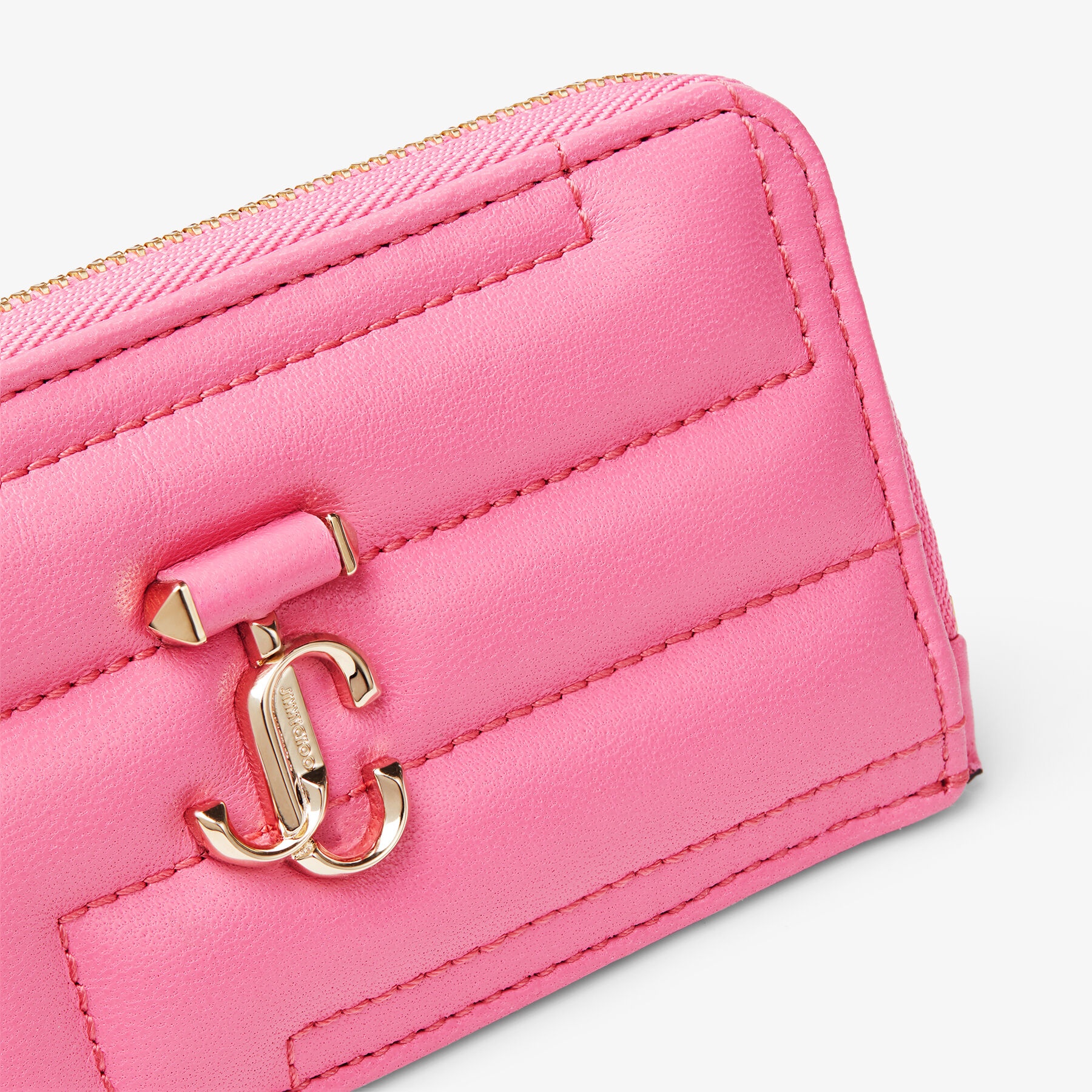 Lise-Z Avenue
Candy Pink Quilted Nappa Leather Card Holder with JC Emblem - 4