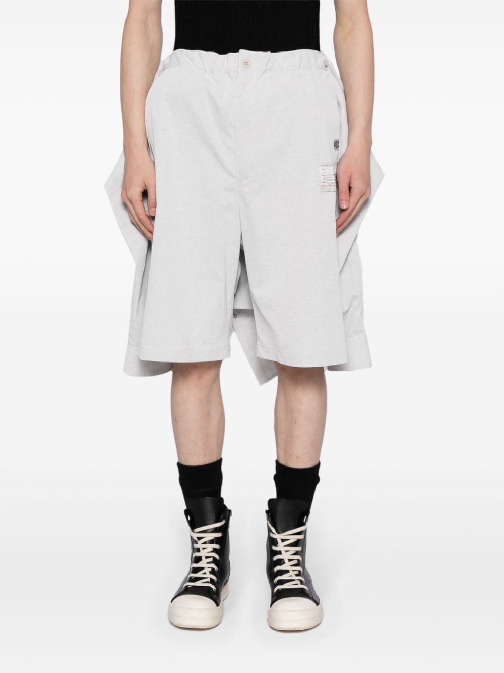 deconstructed combo cotton shorts - 3