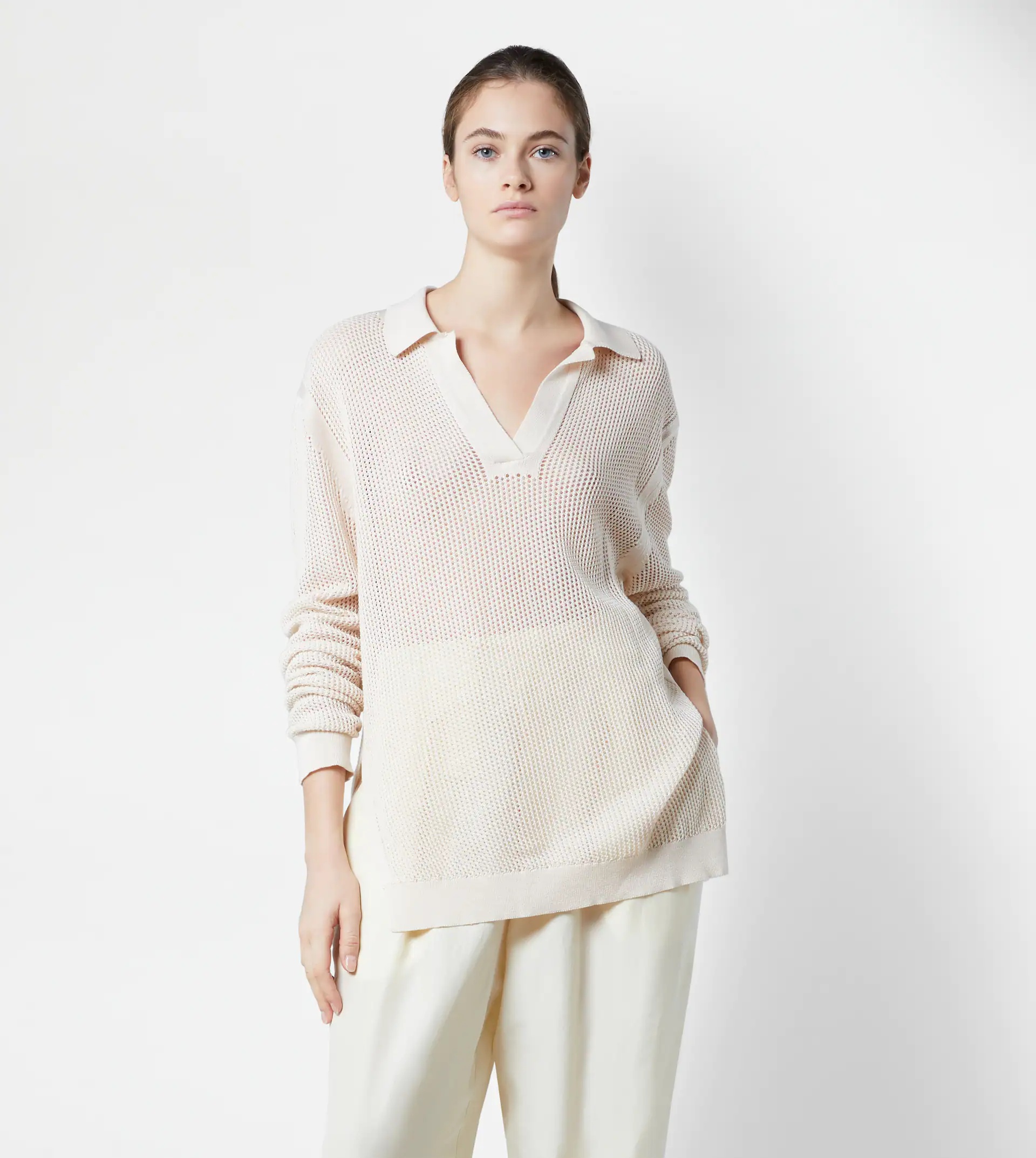 KNITTED POLO SHIRT - WHITE - 7