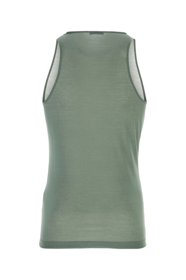 Sage green cotton blend tank top - 2