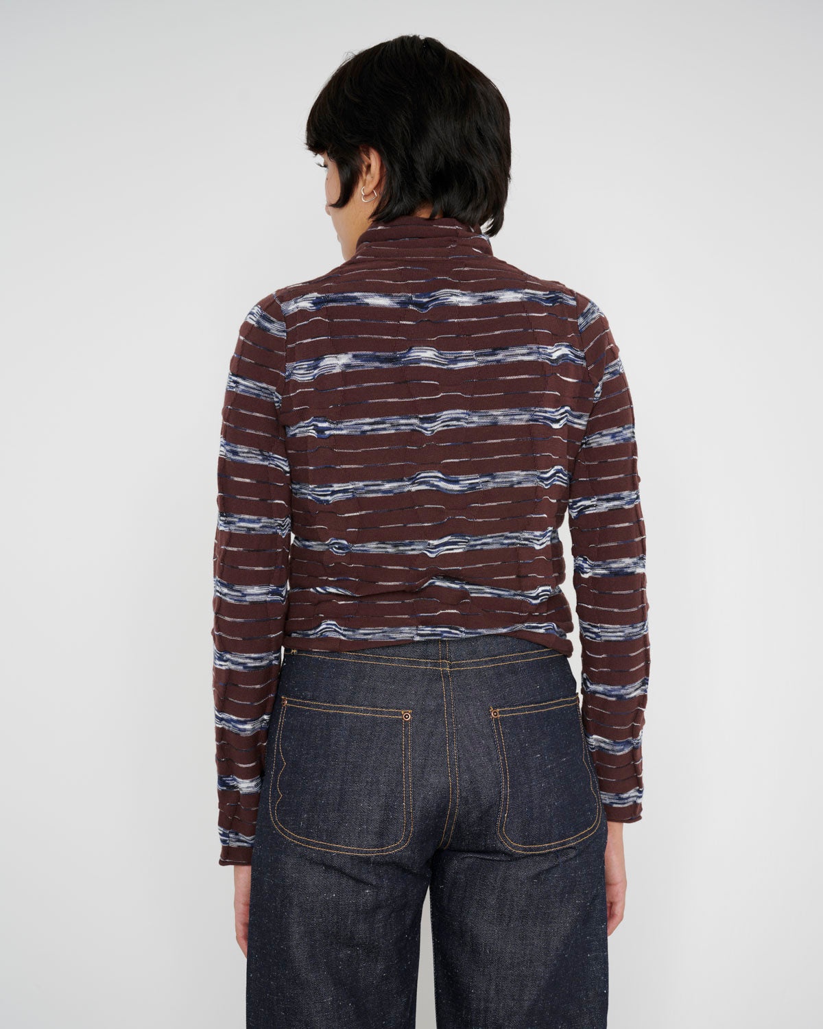 Space Dye Turtleneck - Navy Multi - 5