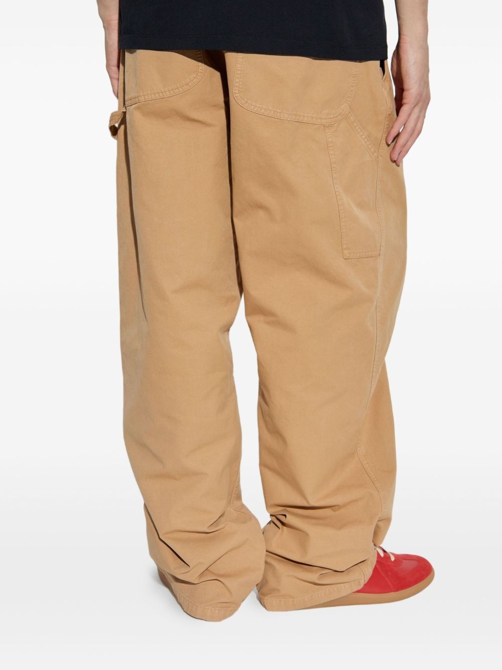 cotton wide-leg trousers - 4