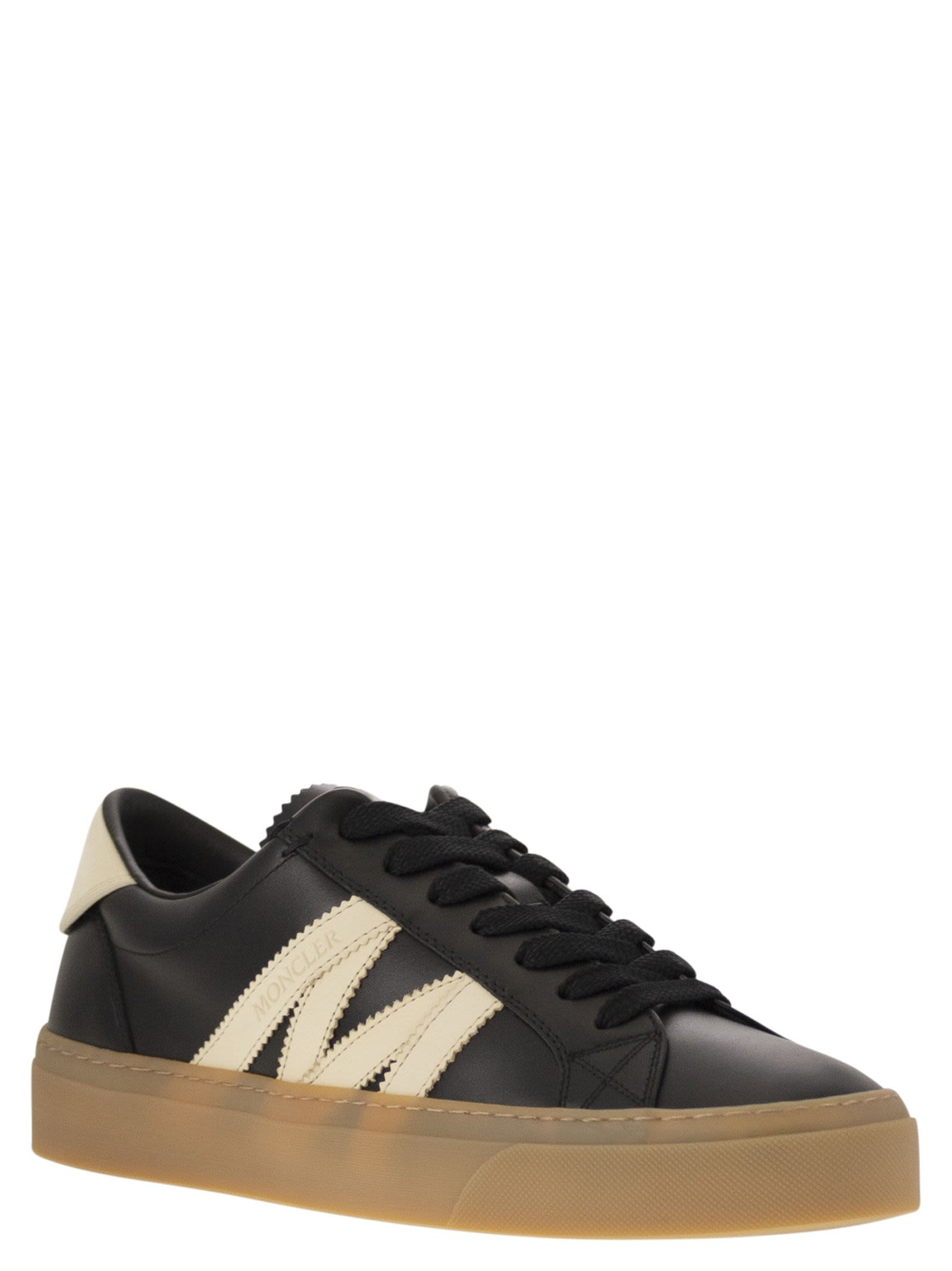 Moncler Men Monaco2 - Leather And Nubuck Sneakers. - 2