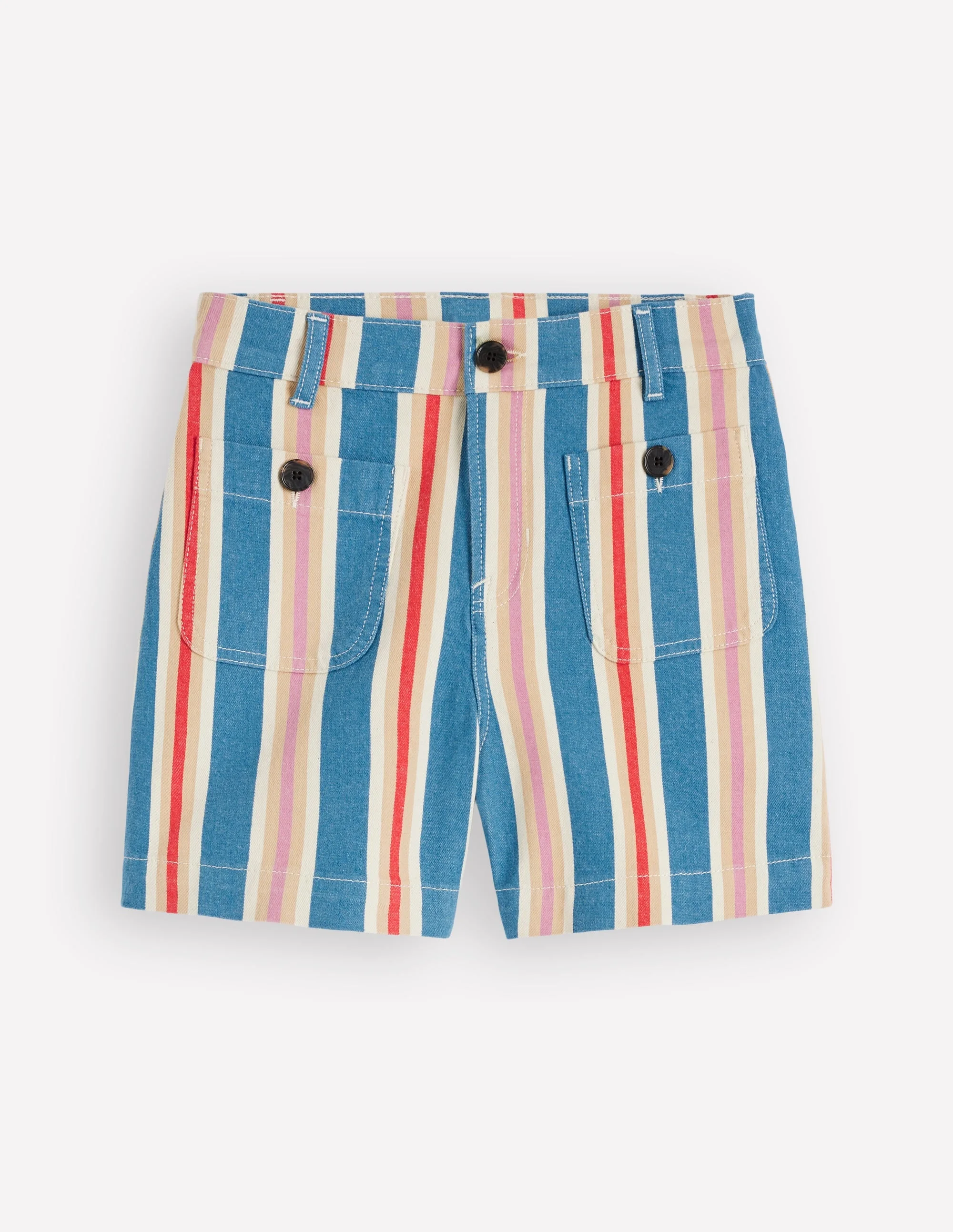 Primrose Denim Shorts-Stripe - 1