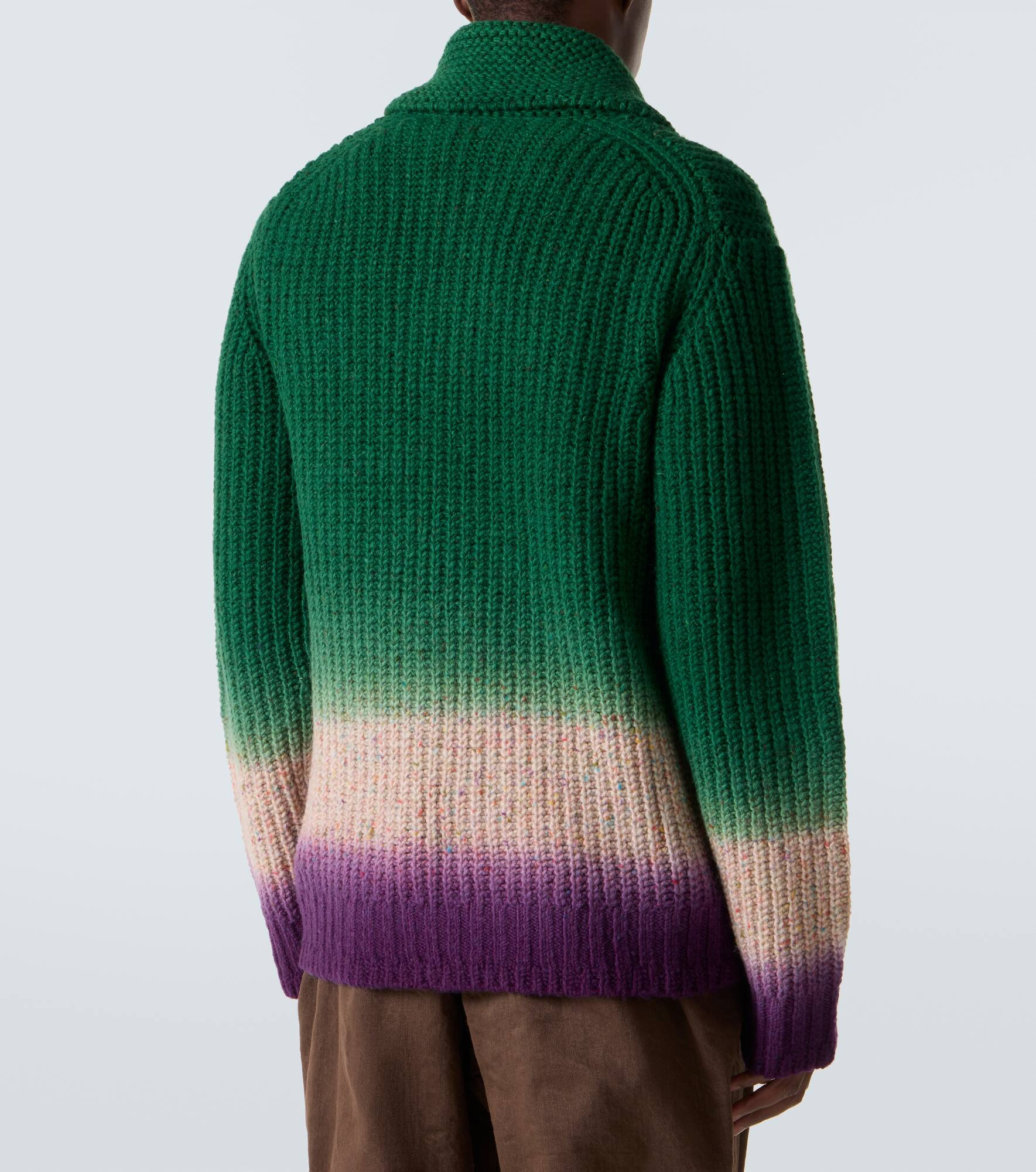 Ribbed-knit wool zip-up cardigan - 4