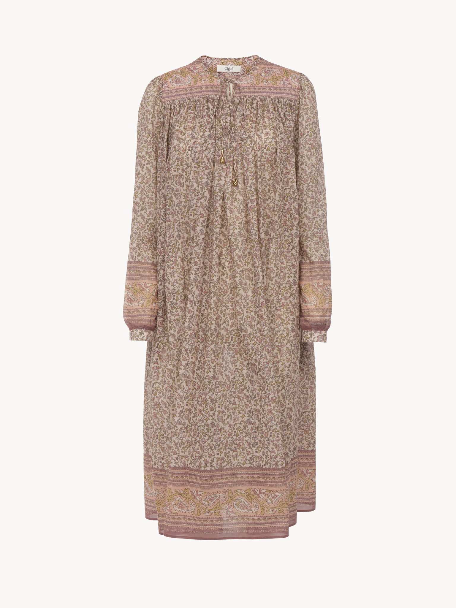 GATHERED TUNIC DRESS IN COTTON VOILE - 2
