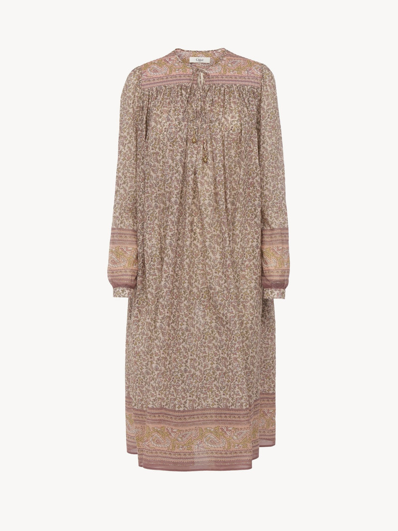 Chloé GATHERED TUNIC DRESS IN COTTON VOILE outlook