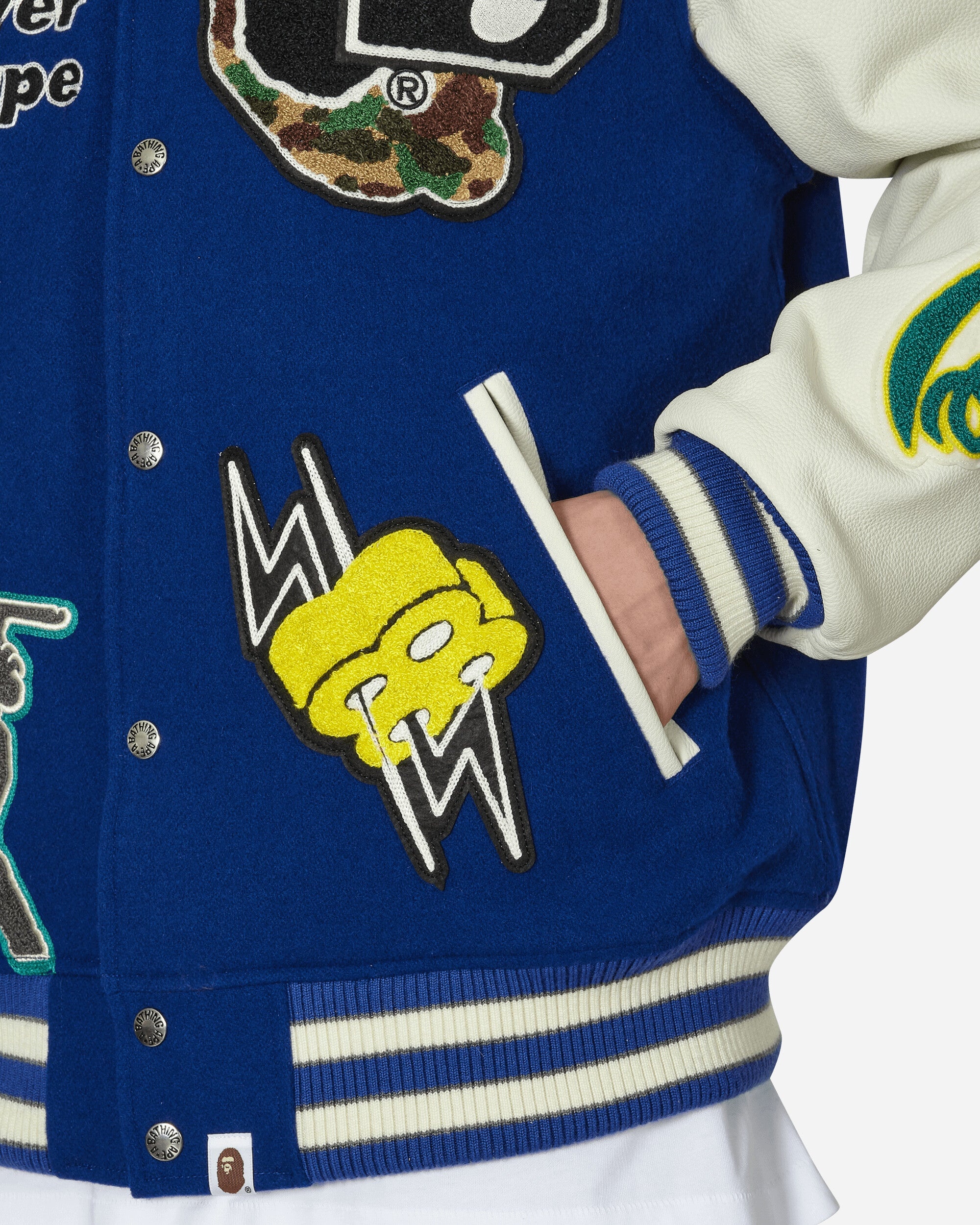 Bape Varsity Jacket Blue - 5