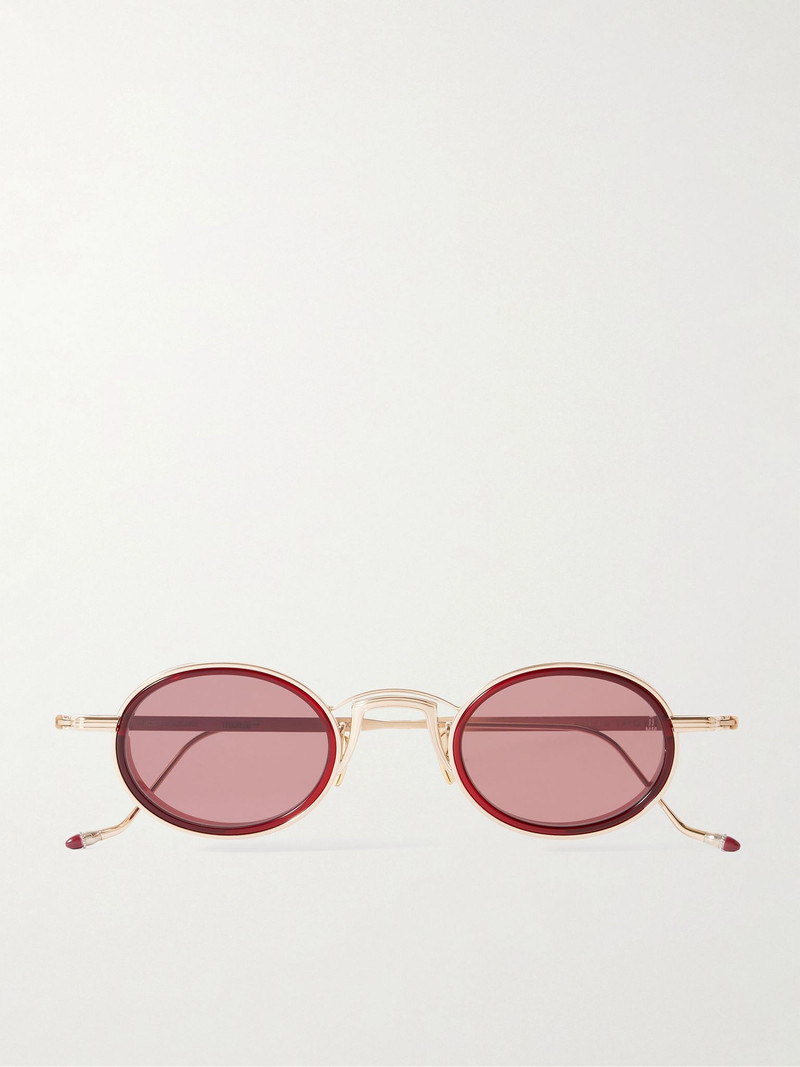 Varda Oval-Frame Gold-Tone and Acetate Sunglasses Brown 1