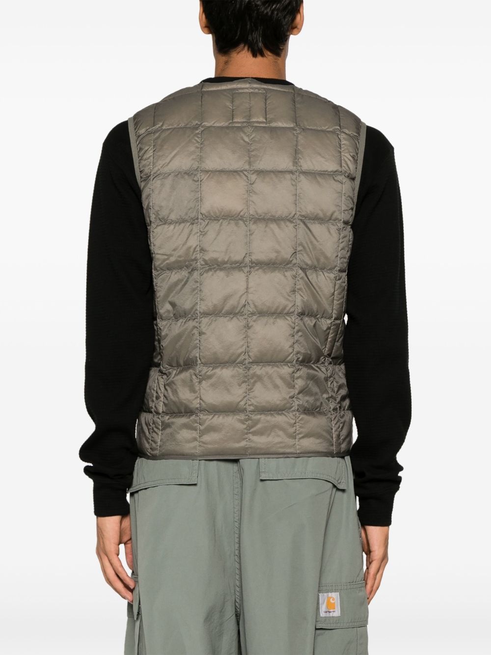 logo-embroidered padded gilet - 4