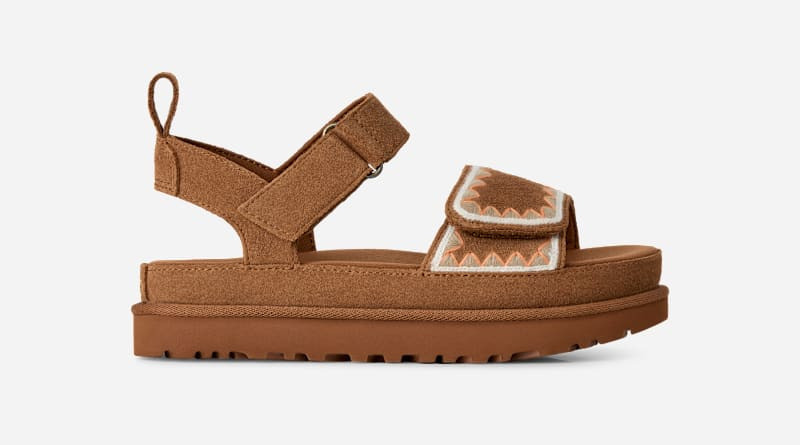 ® Women's Goldenstar Artistitch Suede Sandals in Chestnut 1