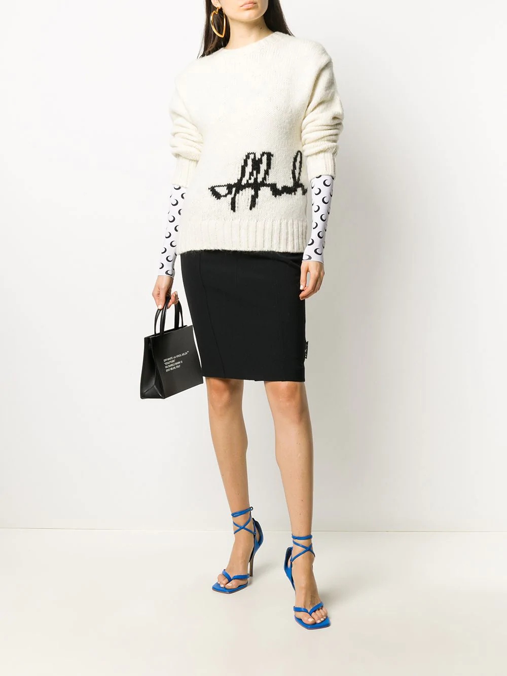 logo-print pencil skirt - 2