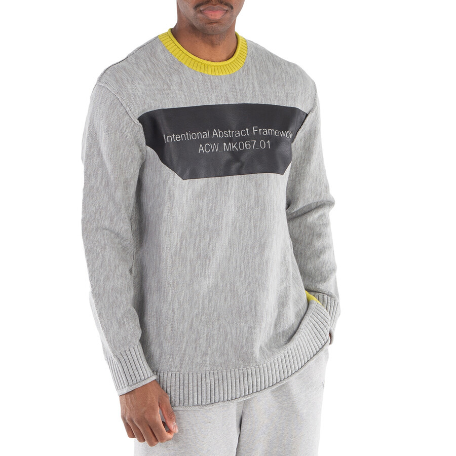 A Cold Wall Light Grey Framework Crewneck Graphic Sweater - 4
