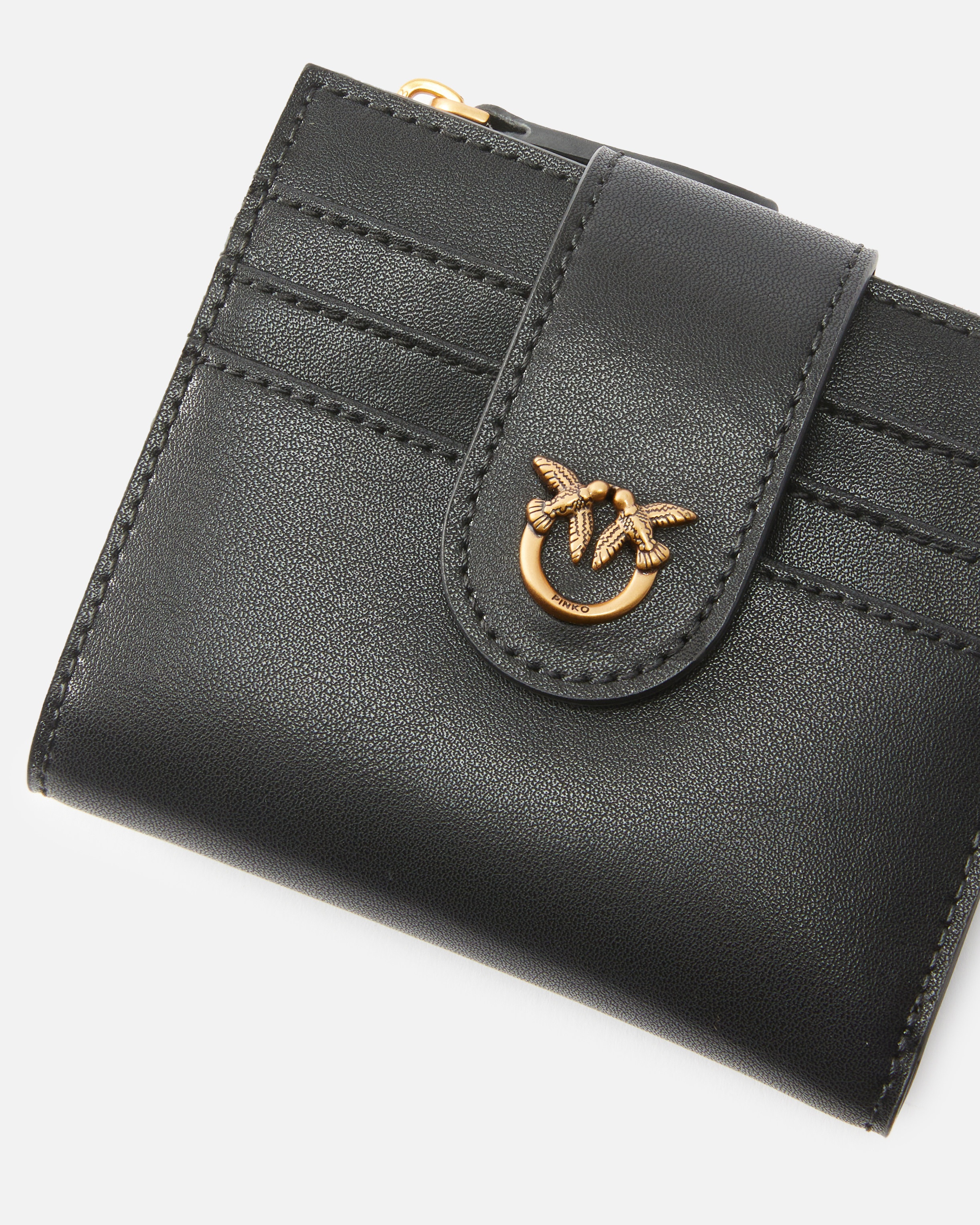 SMALL SMOOTH LEATHER WALLET WITH LOGO - 4