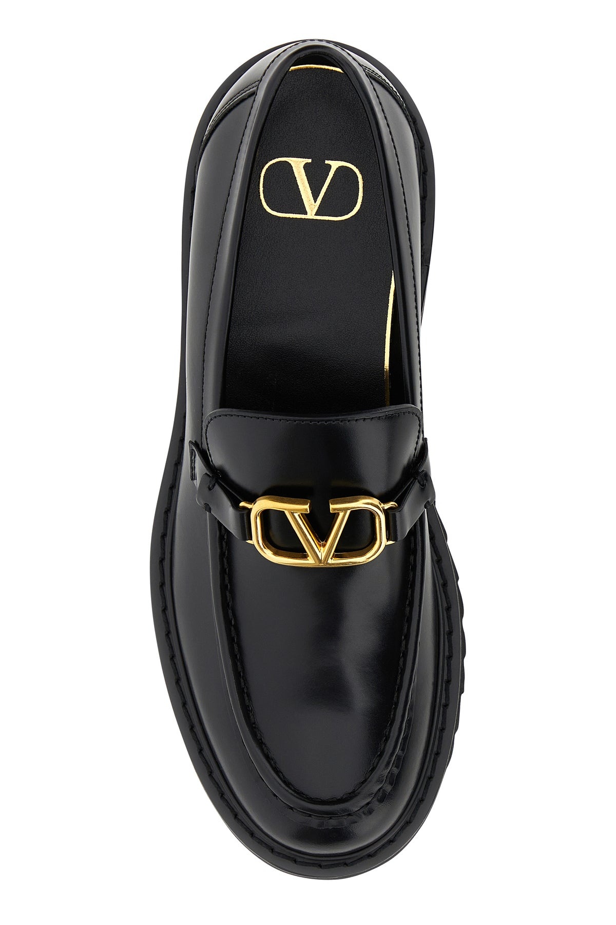 Black leather Vlogo loafers - 4