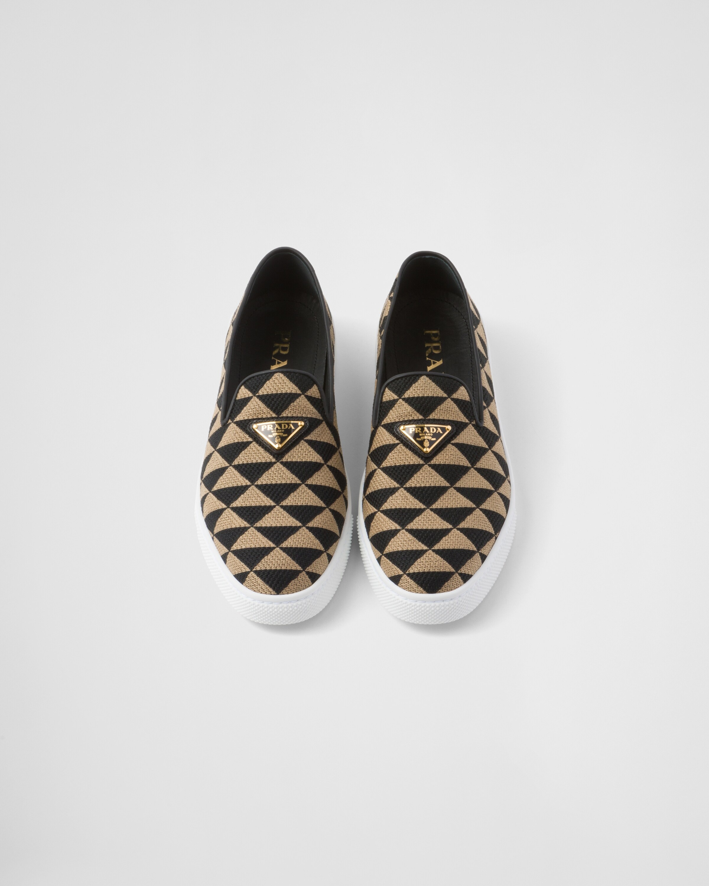 Embroidered fabric slip-on shoes - 3