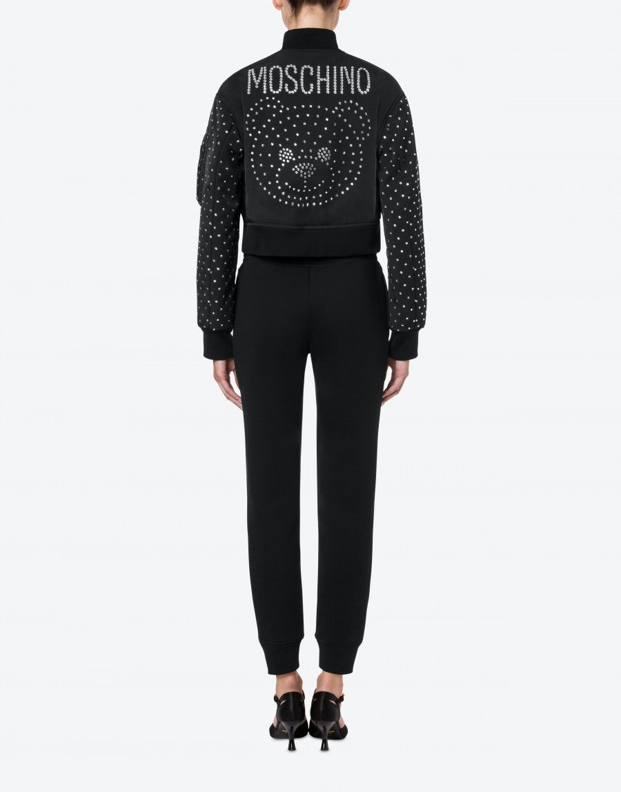 CRYSTAL TEDDY HEAVY NYLON BOMBER - 3