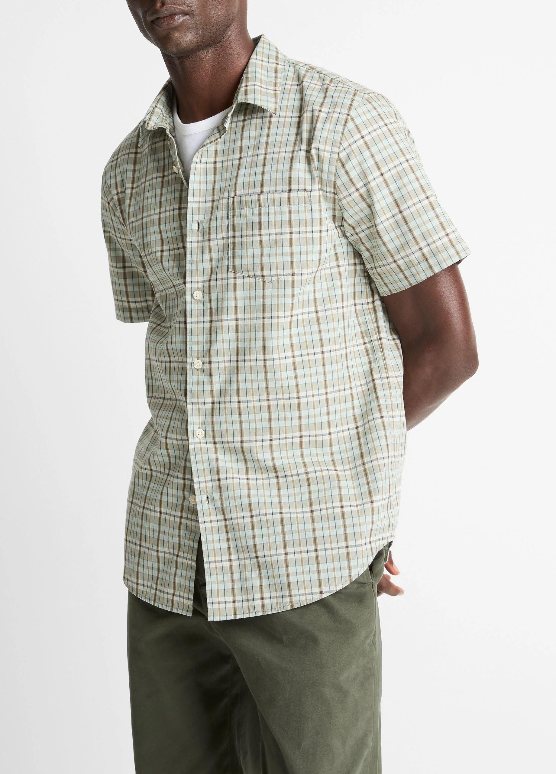 Polson Plaid Cotton Short-Sleeve Button-Front Shirt - 1