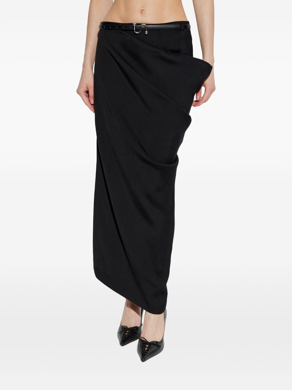Pontida draped belted maxi skirt - 3