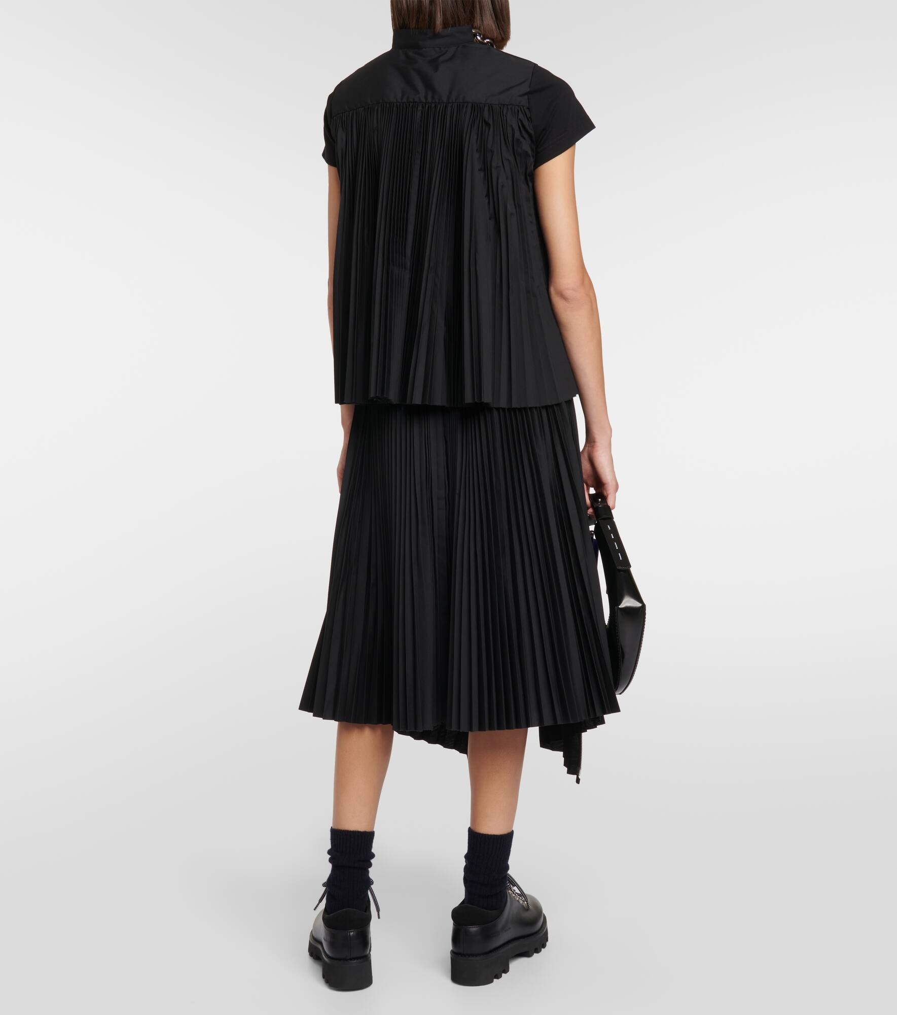 Pleated cotton jersey T-shirt - 3