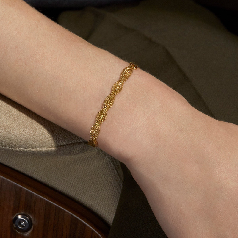 STONE AND STRAND Woven In Gold Braided Bracelet outlook