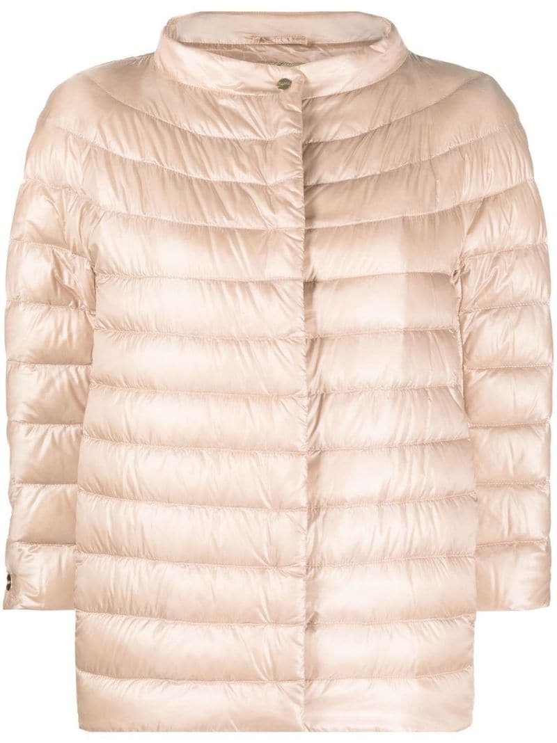 mock-neck quilted puffer jacket - 1