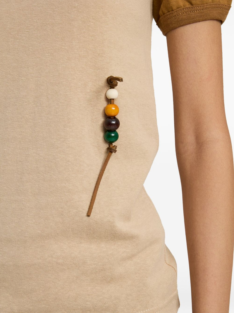 flower-appliqué T-shirt 5