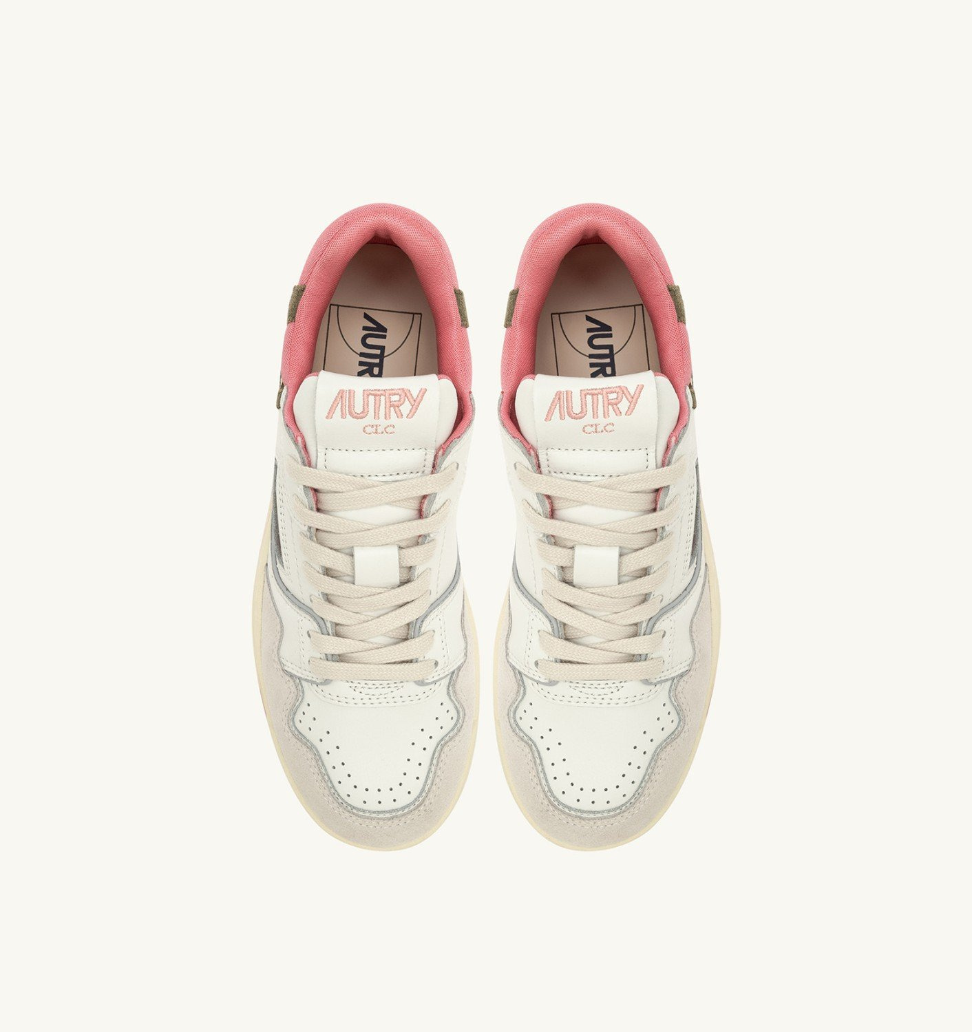 CLC LOW SNEAKERS IN WHITE AND GERANIUM LEATHER SUEDE - 7
