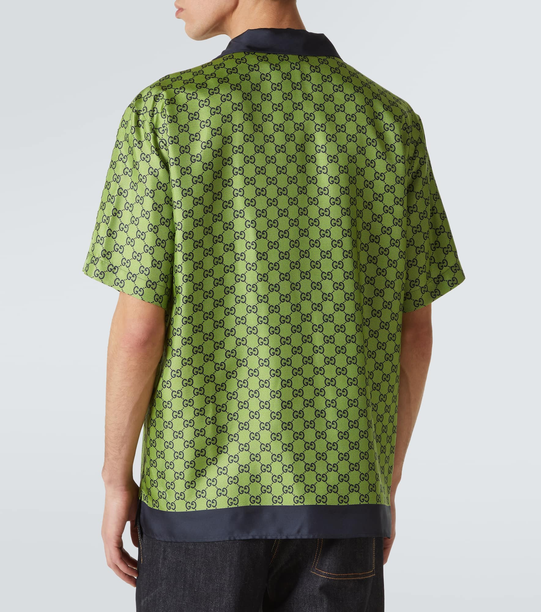 GG printed silk shirt - 4