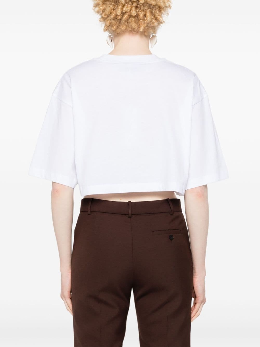 logo-print cropped T-shirt - 4