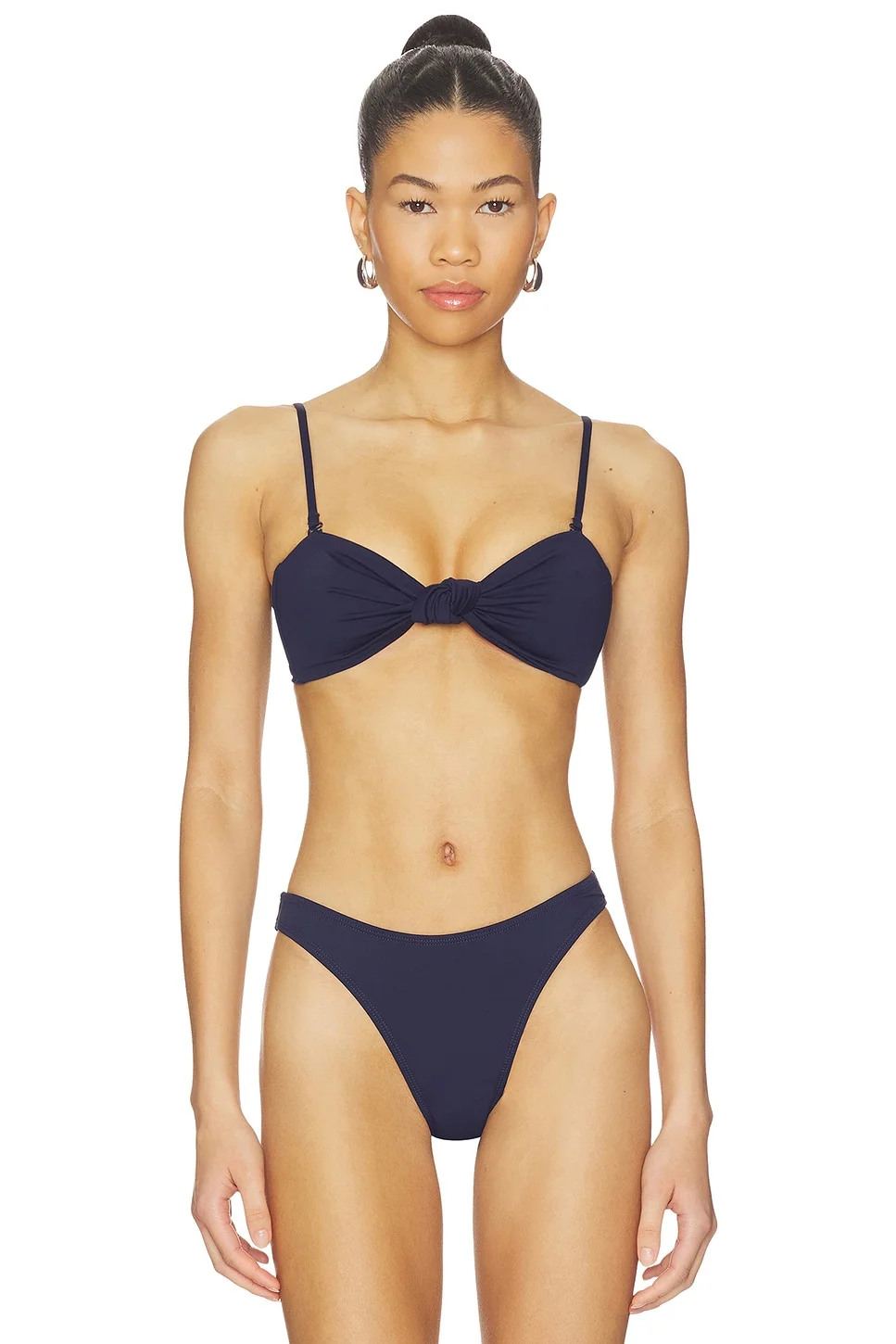 Matte Twist Bandeau Bikini Top - 1