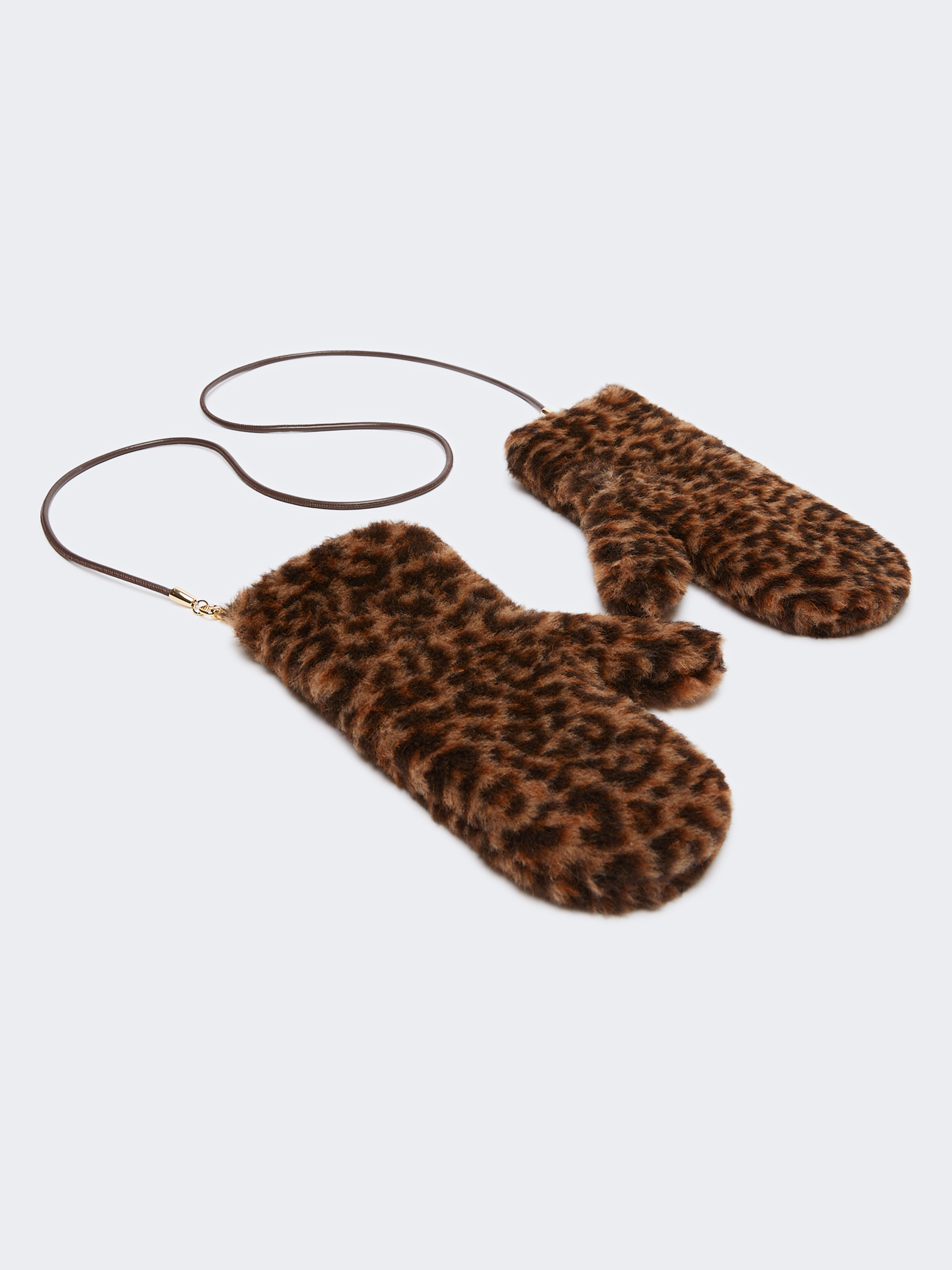 OMBRATO10 Mittens in jacquard-knit alpaca and wool Teddy fabric - 2