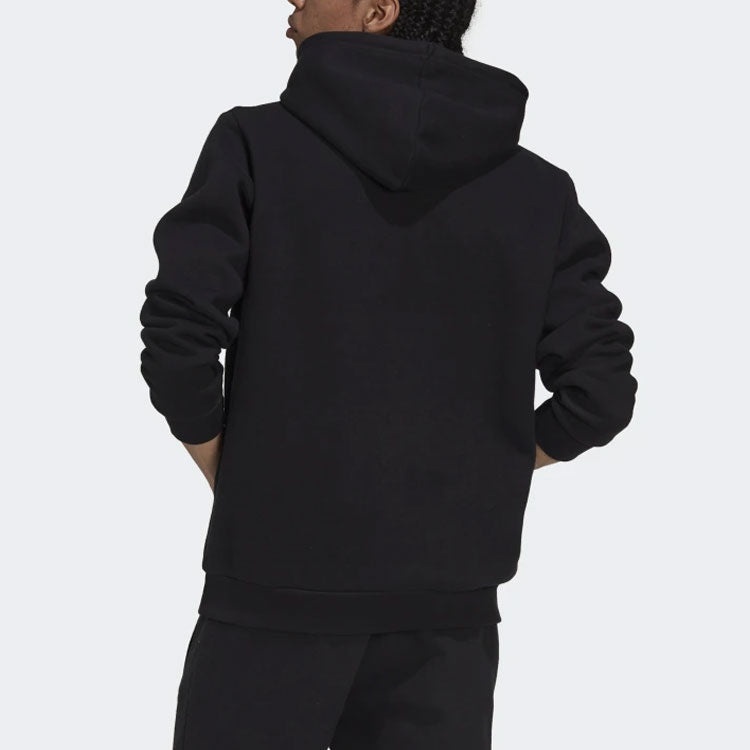 adidas originals Solid Color Small Label Fleece Lined Hoodie 'Black' H34652 - 3