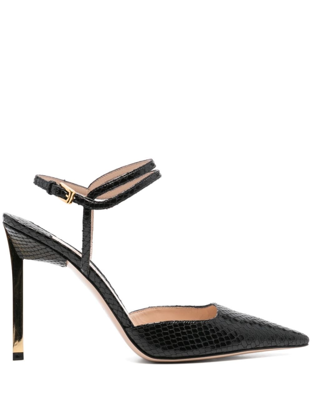 TOM FORD ☆ GLOSSY STAMPED PYTHON SLINGBACK TOM FORD 95mm snakeskin glossy slingback pumps | REVERSIBLE