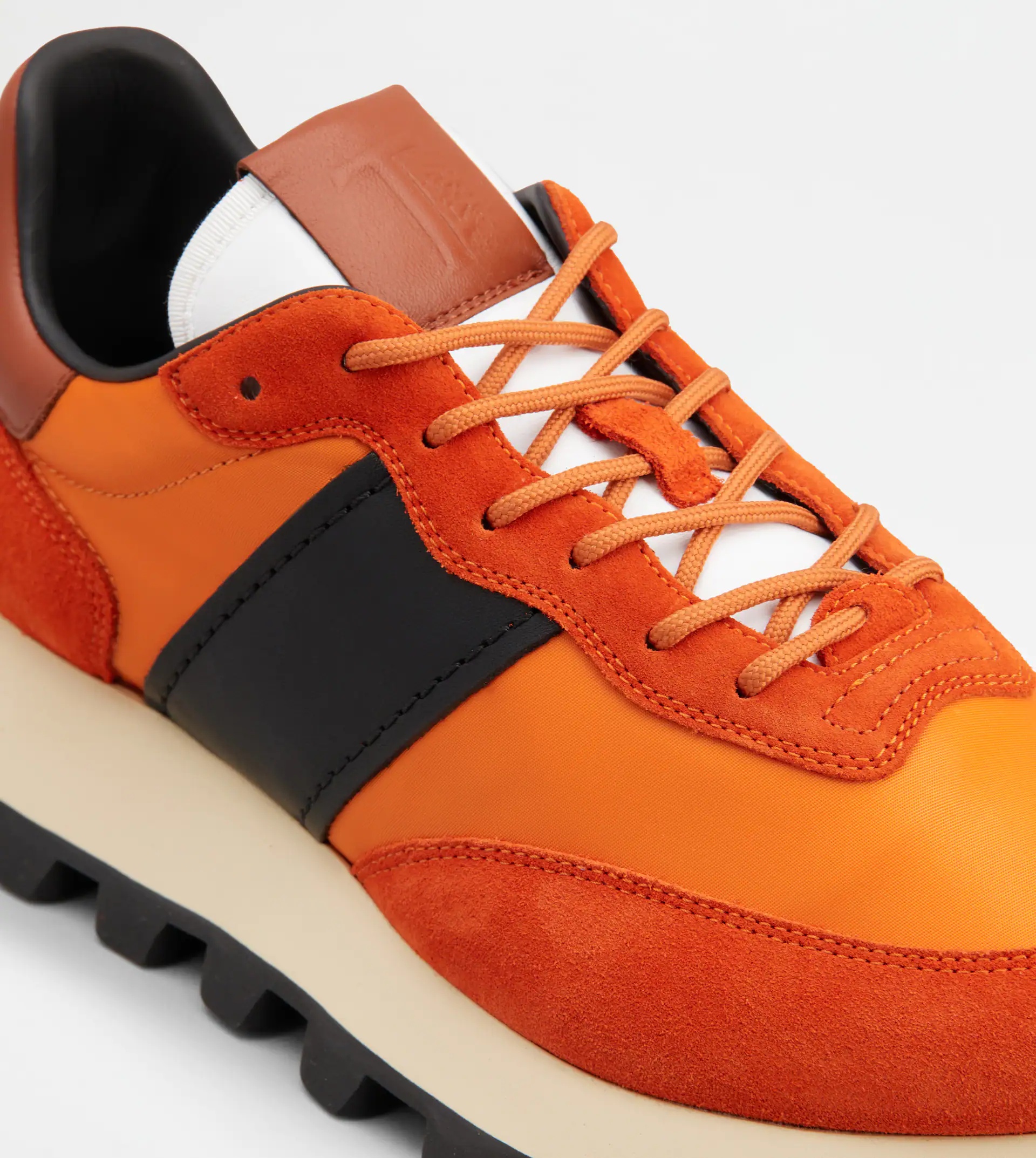 SNEAKERS TOD'S 1T IN SUEDE AND FABRIC - ORANGE, BLACK, BROWN - 6